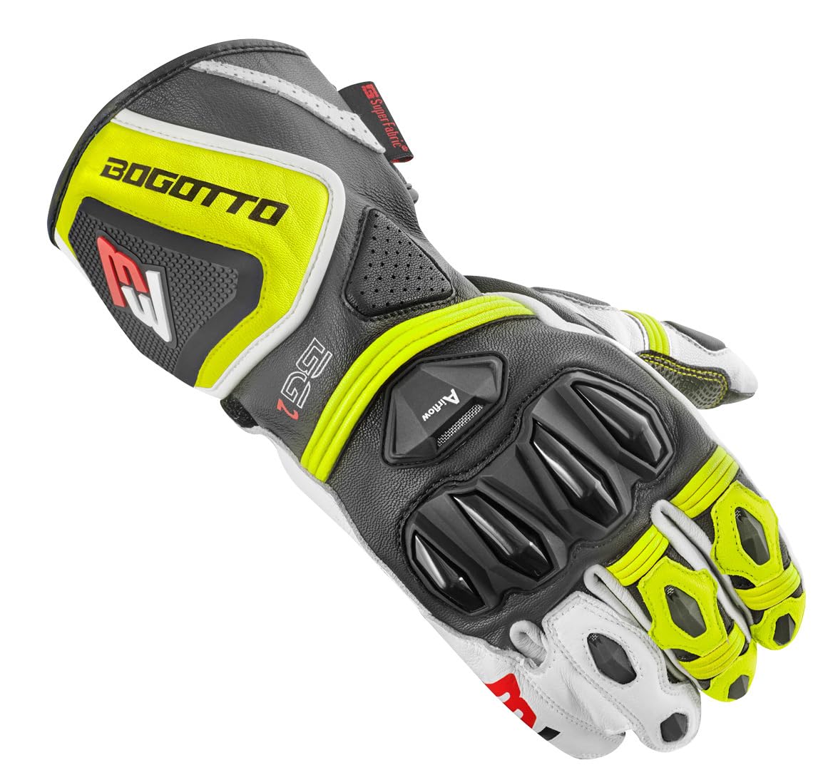 Bogotto Monza Guanti da moto perforati, blu/bianco/rosso, XS