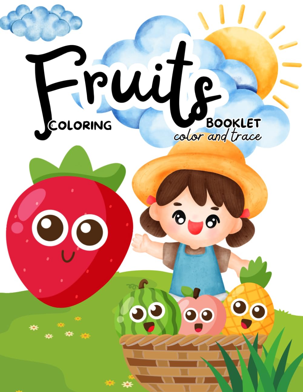 Fruits coloring and tracing booklet