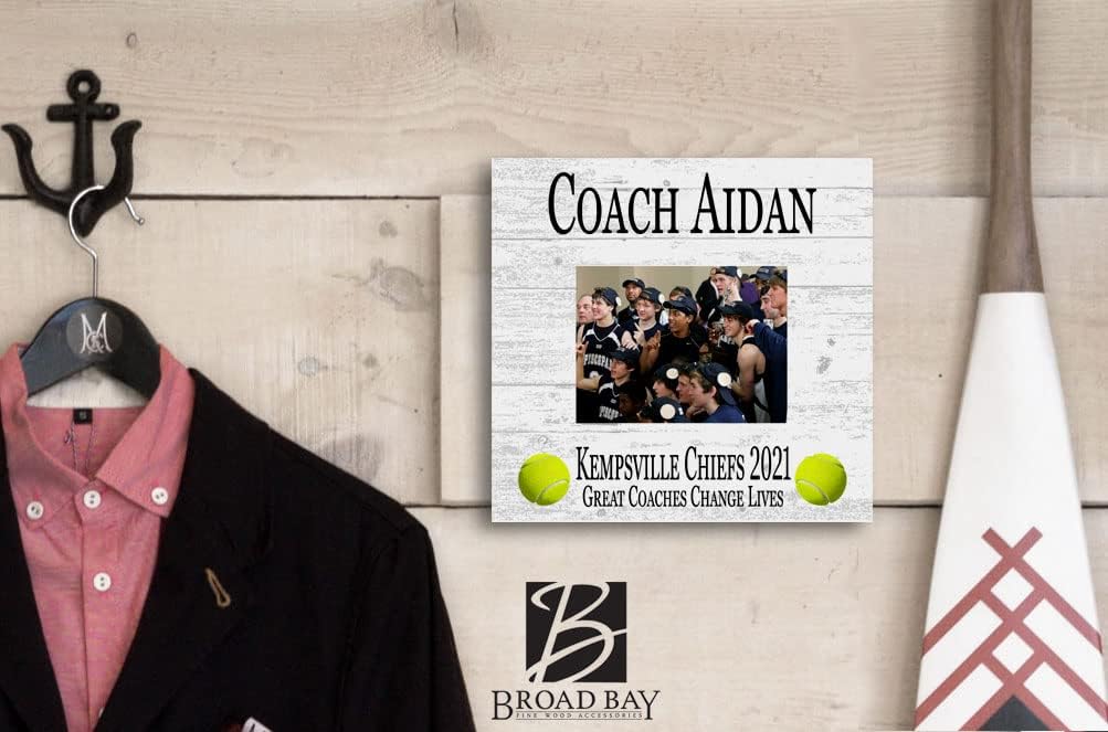 Tennis Coach Gift Plaque with Photo - UPLOAD Team Picture - Frame Alternative Personalized Appreciation Award For End Of Season Coaches Present 10in x 10in (Tennis)