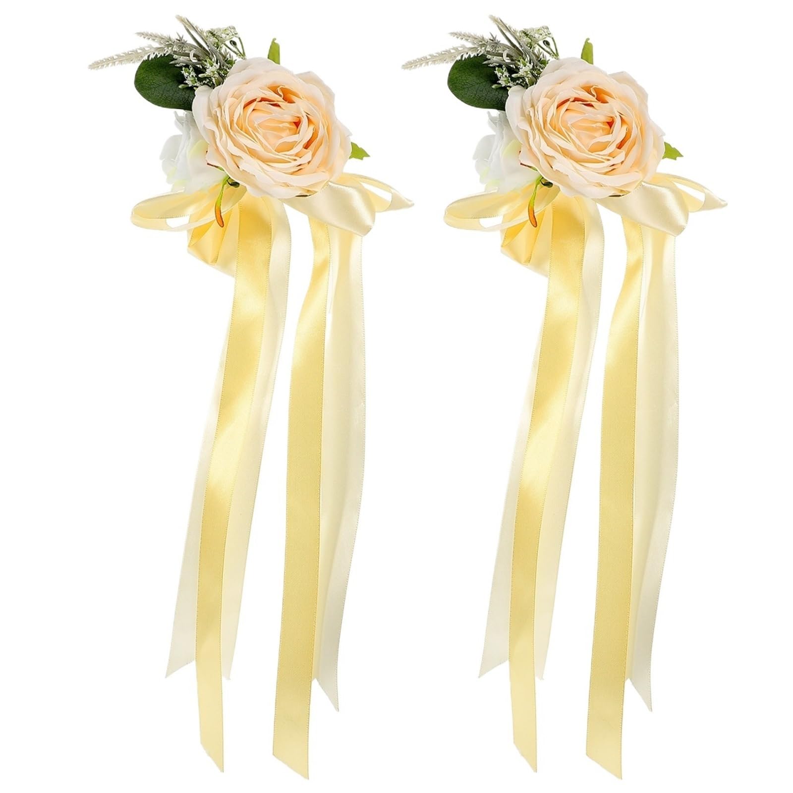 Hochzeitsauto Schleife 2 Stücke Lebensechte Rose Hochzeit Auto Bouquet Rückspiegel Dekor Künstliche Blume Ornament for Dekorationen Und Party