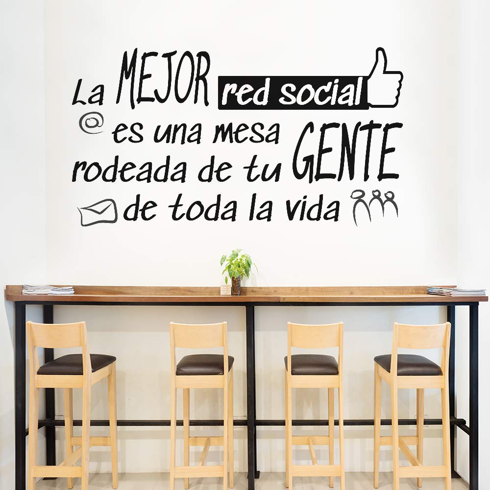 Docliick® Vinyl Quote for Kitchen or Restaurant"The Best Social RED" Decorative Vinyl Docliick DC-18042, Black, 30x20cm - Image 4
