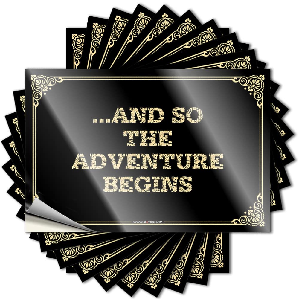 Fzfn Colour Vintage Outdoor Decor Tattoo - Positive Billiards Hat .And So The Adventure Begins(8X12cm)