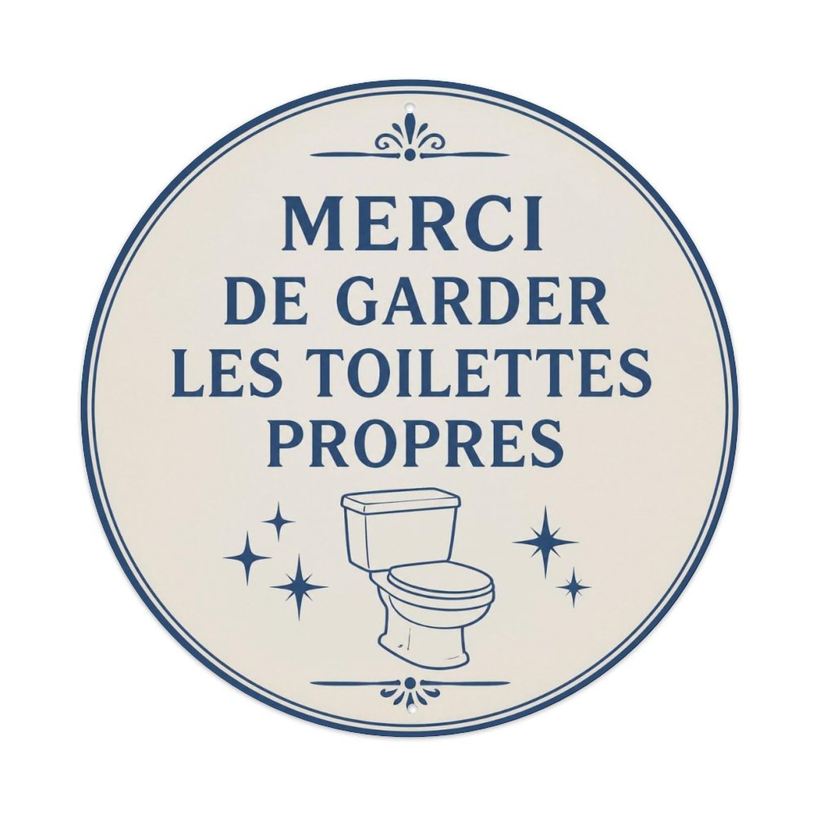 Olyhtr 8X8inch Classic Style Toilettes Keep Clean Loo Humor French Minimal Icon Metal Tin Sign