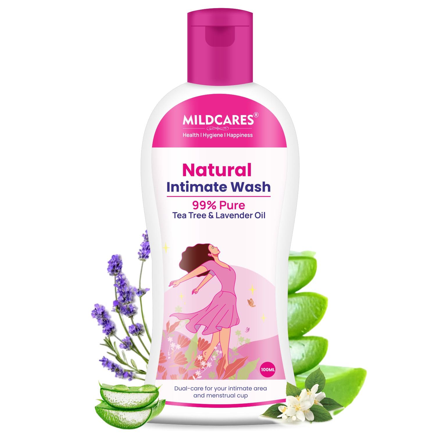 GYNOCUP Natural Intimate Wash For Women (100ML) | Natural, pH Balanced & hypoallergenic | For Itching, Irritation & Dryness | With Tea Tree & Lavender Oil | Menstrual Cup Cleanser (B08YYN447Y) Amazon Price History, Amazon Price Tracker