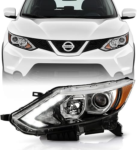 ACANII - Para [modelo halógeno] 2017 2018 2019 Nissan Rogue Sport LED DRL proyector faro delantero - lado izquierdo del conductor