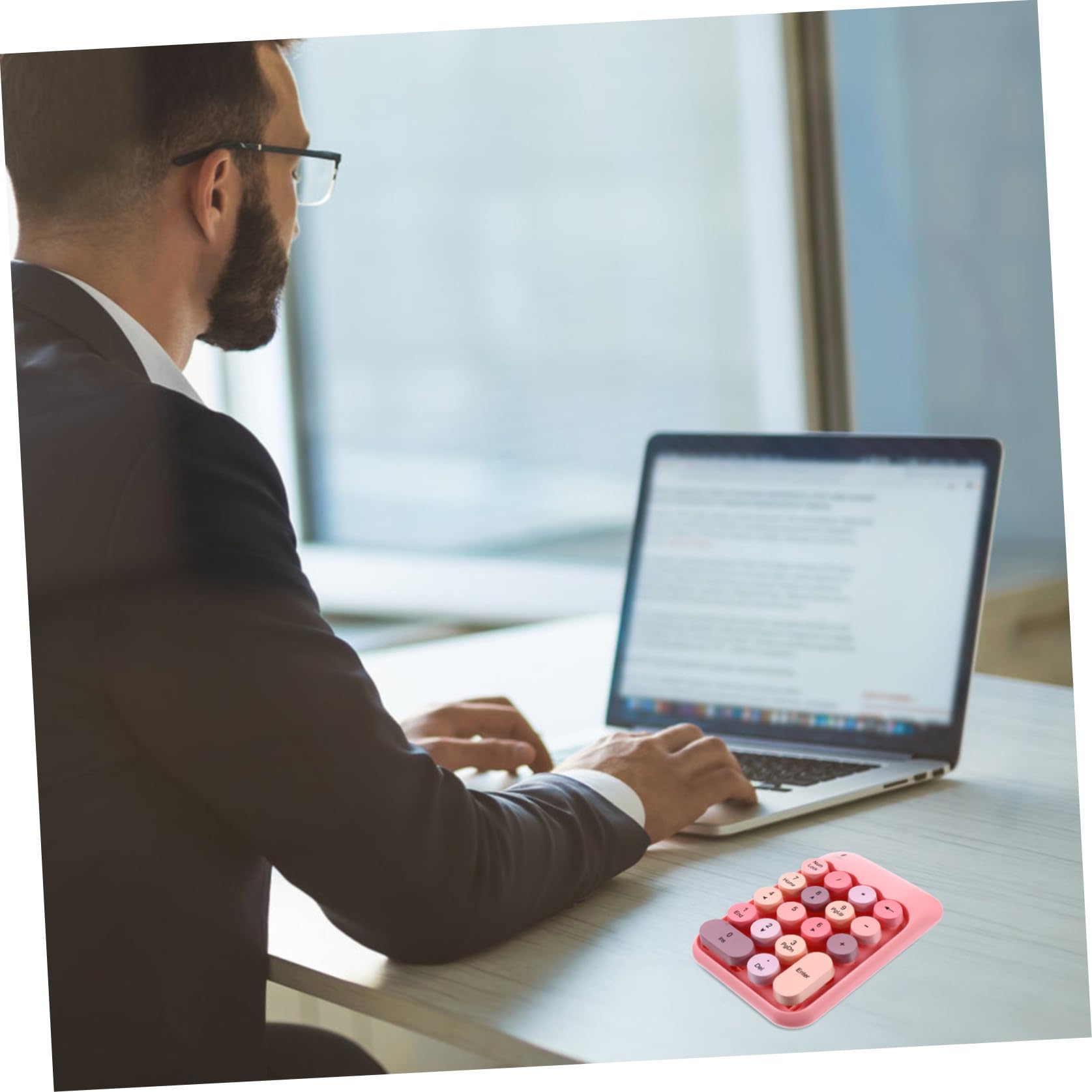 Tastierino 18 Tasti Indipendenti Compatto Numerico Wireless P Rosa in ABS Tasto Backspace Funzionale e Design Portatile per Notebook e Moduli Finanziari