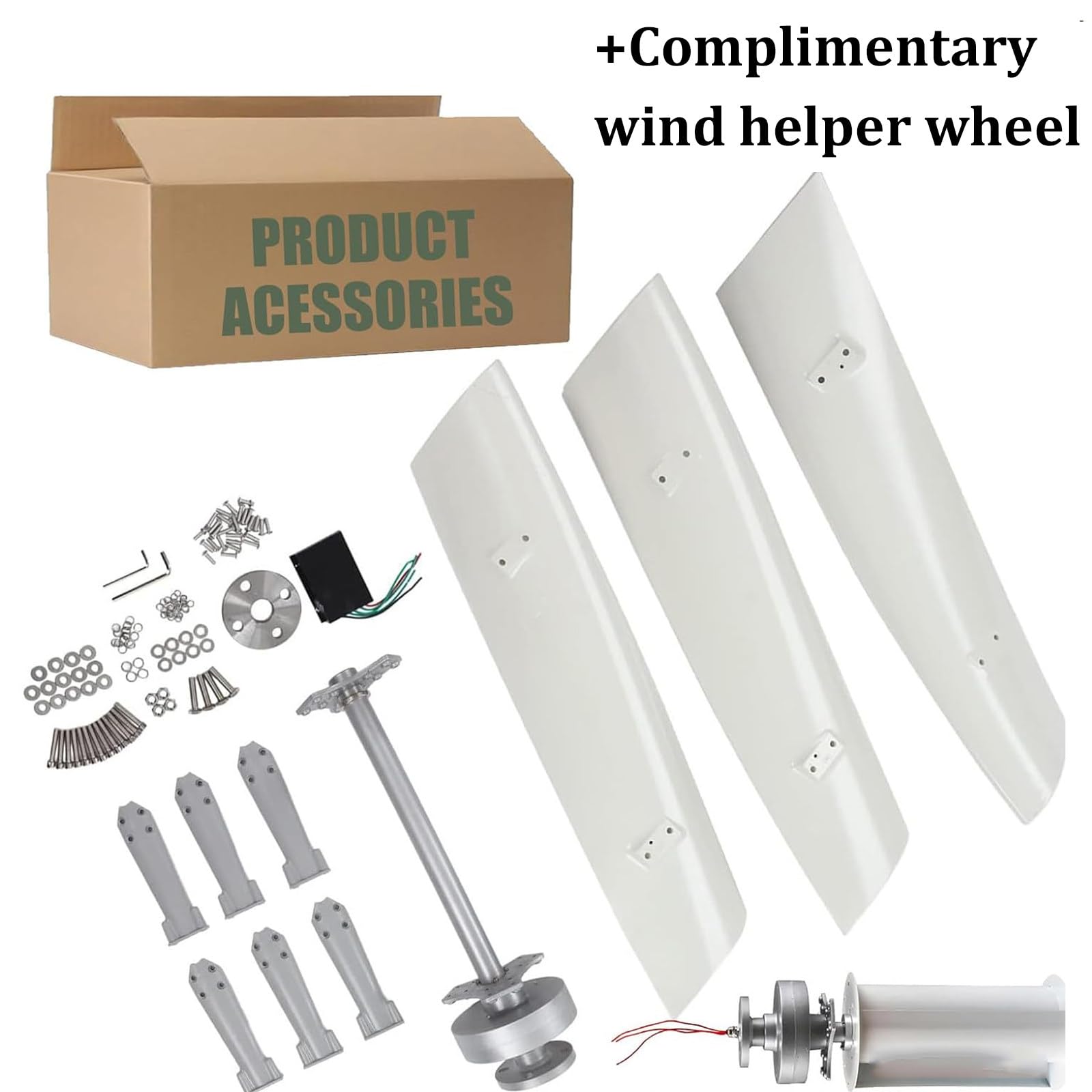 Generador de turbina eólica de 6000 W-15000 W, 3 aspas de bajo ruido, 12 V/24 V/48 V, completo con controlador, ideal para uso en exteriores, soluciones de energía renovable para granjas y hogares