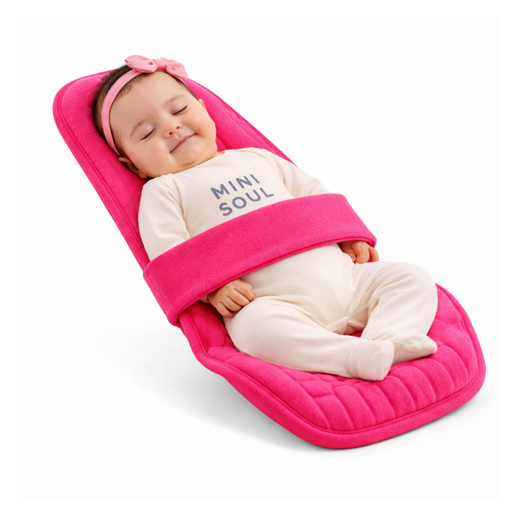 Feeding Pillow for New Born Baby 2-in-1 Infant Carrier 0–4 Months Reclined Baby Lounger for Breastfeeding Soft Nursing Pillow with Head Neck Leg Support Washable Lightweight Dark Pink-image-33