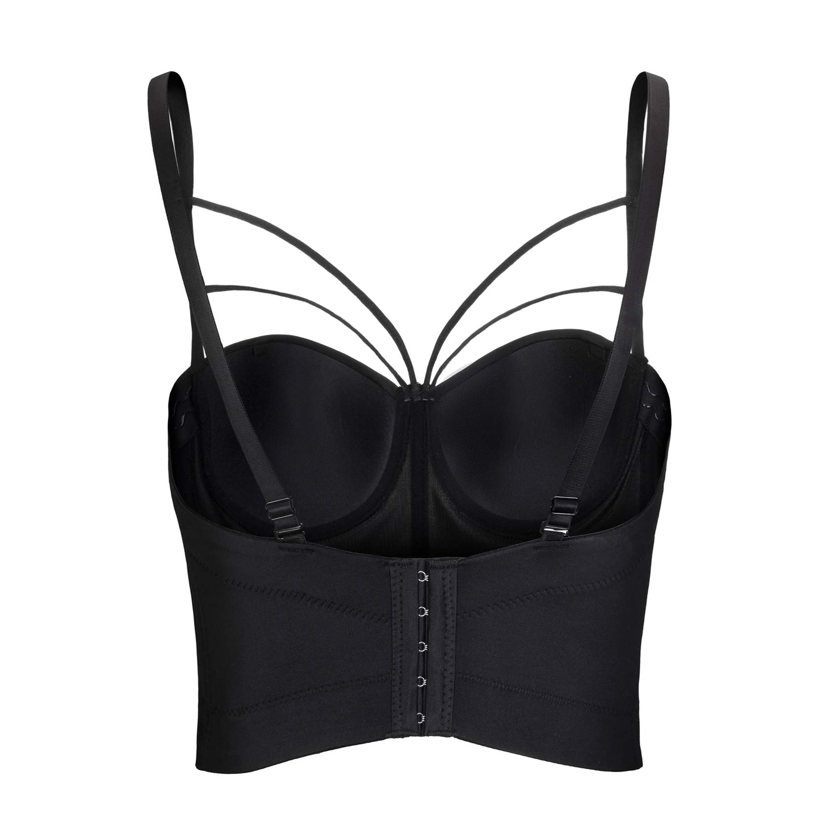 Mujer Corsé Bustier de Overbust Cierre con Cordones Sujetador de Encaje Bra Pechugón Crop top