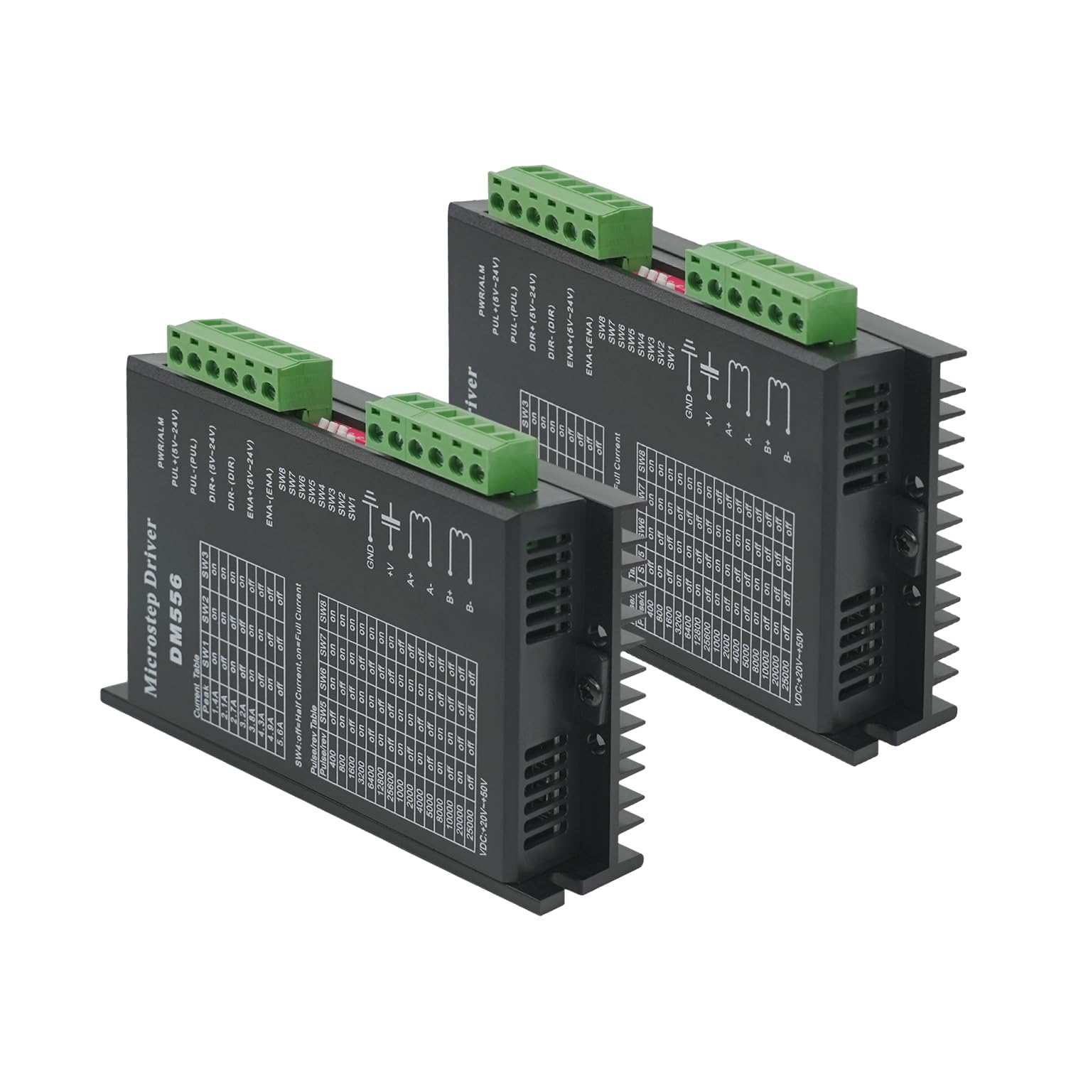 2 driver motore passo-passo DM556 5,6 A, a 2 fasi, a basso rumore, 8 livelli regolabili, 42/57