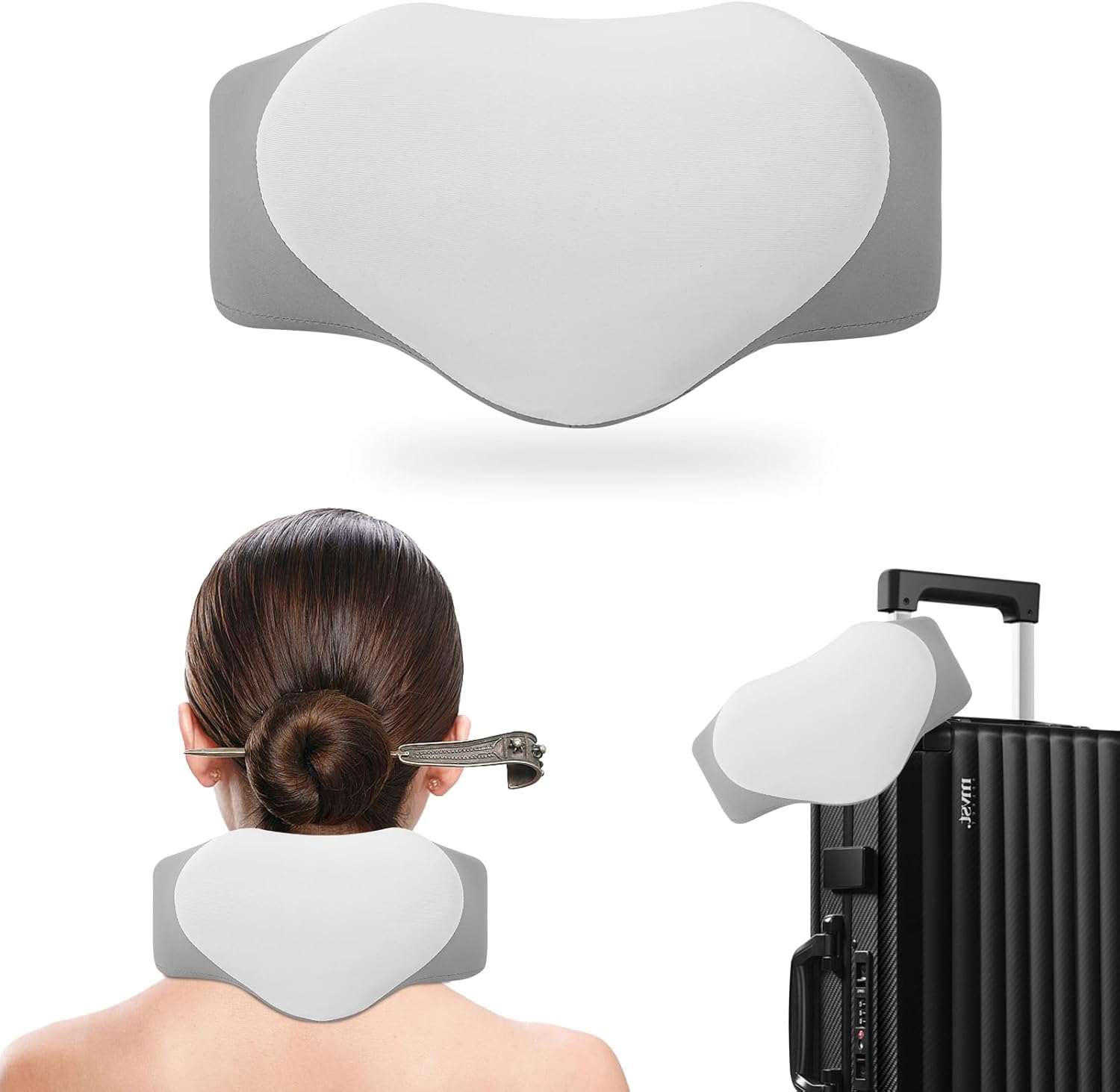 HOHIYO Travel Pillow Memory Foam Neck Pillow 360 Degree Neck Support With Removable Pillow Case Neck Pillow For Travel Travel Essentials For Flying