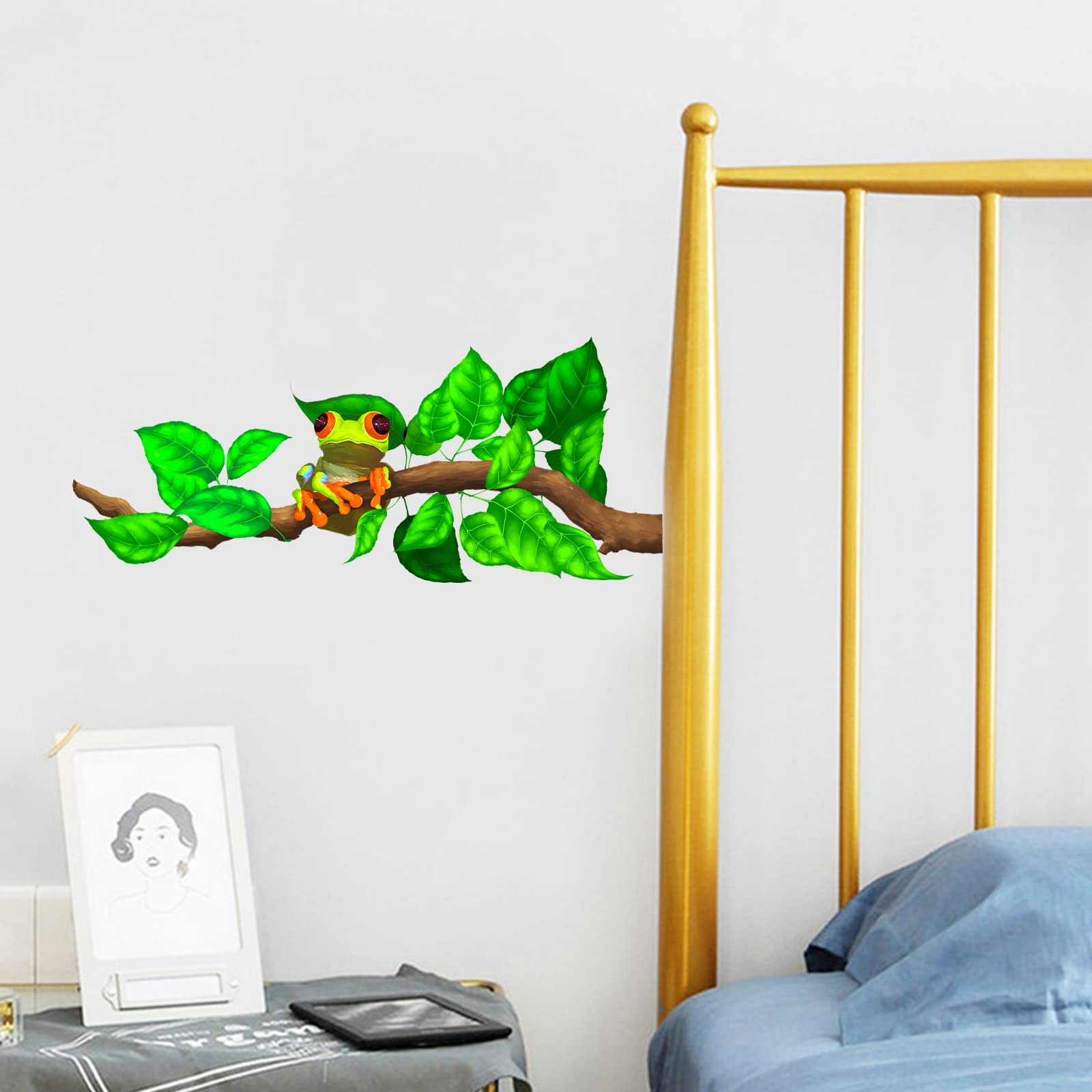 Red Eyed Tree Frog Wall Decal - Removable Peel & Stick Nursery Animal Wall Art