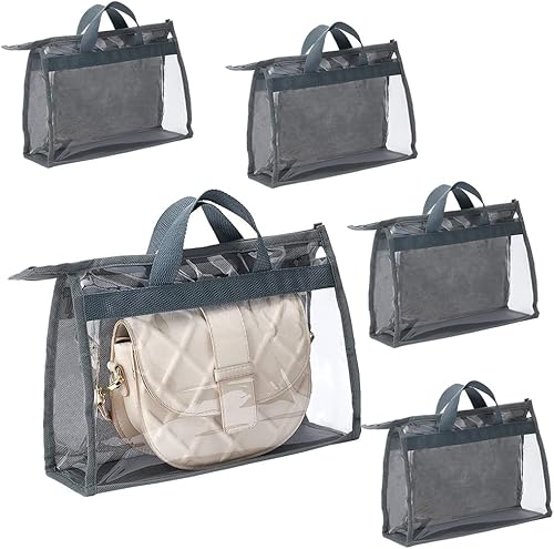 PH PandaHall Paquete de 5 organizadores de almacenamiento de bolsos, bolsas de almacenamiento transparentes para colgar bolsas, bolsas de polvo