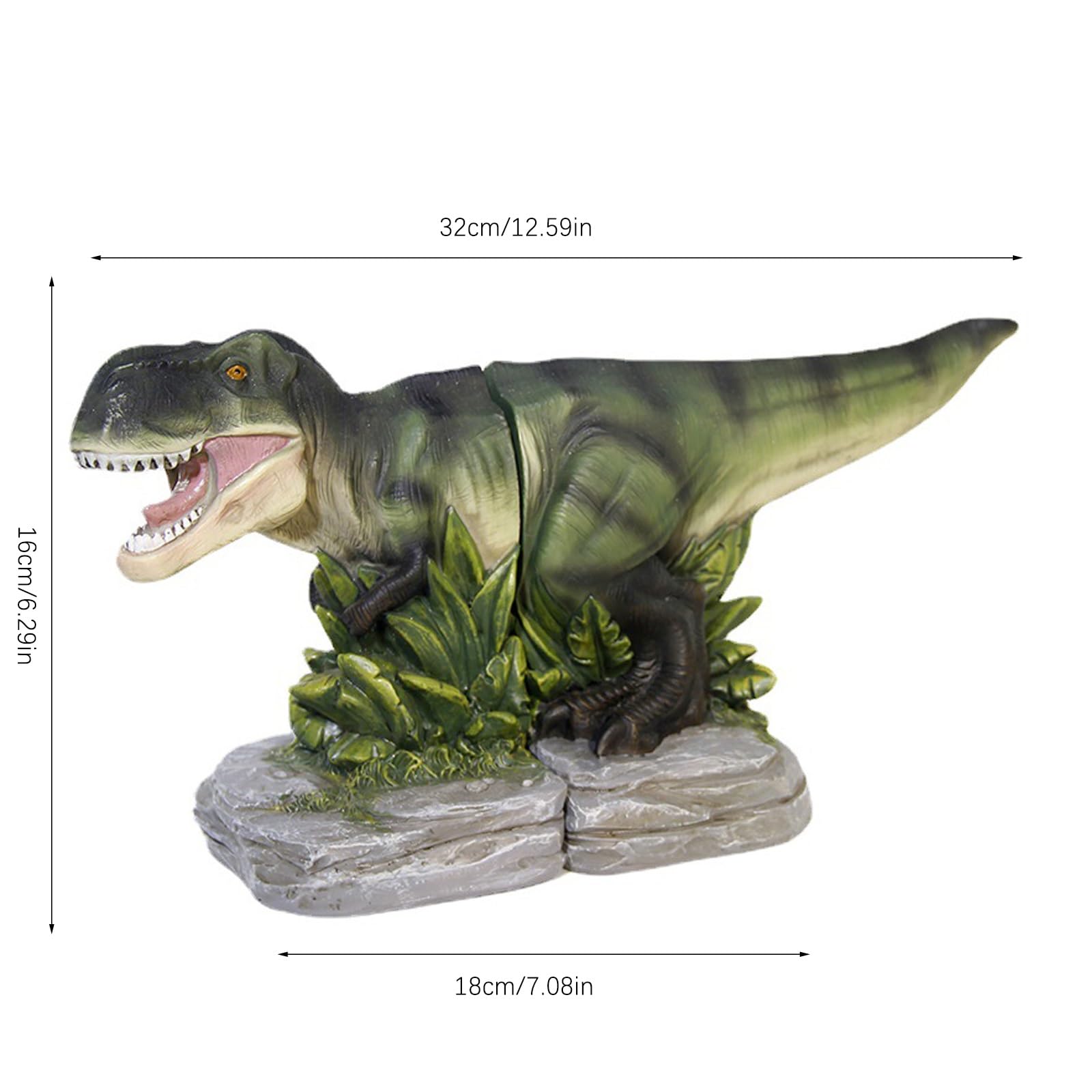 Whbbbj Dinosaur Bookends, Tyrannosaurus Rex Decorative Bookends, Dinosaur Tyrannosaurus Rex Statue, Dinosaur Book Stopper, Non-Skid Bookends, Creative Heavy Duty Bookend, for Home Office Decor