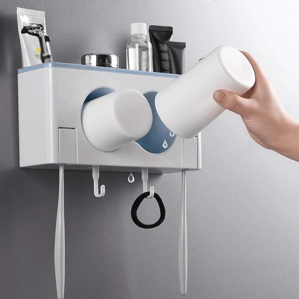 Toothbrush Holder Stalk Multi-Function Waterproof and Toothpaste, with 2 Cups of Family Bathroom Countertops - Cup