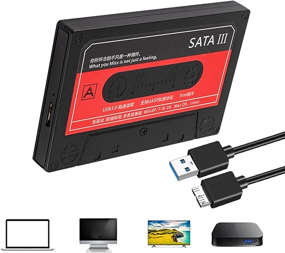 External Hard Drive Case 5TB Hard Disk & SSD Disk Tape Shape Hard