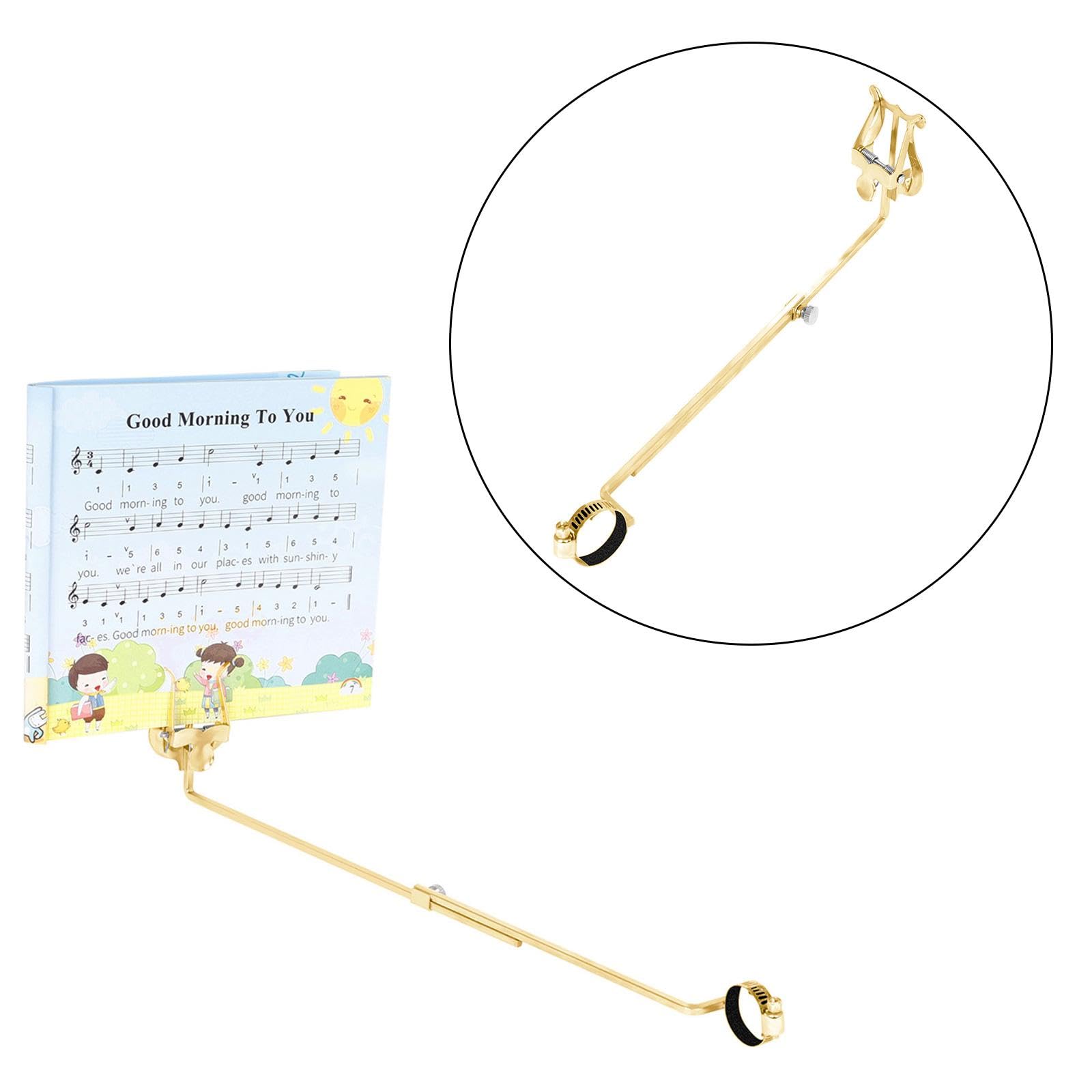 DYNWAVE Music Sheet Clip Fixing Bracket for Trumpet Universal Marching Lyre Clamp