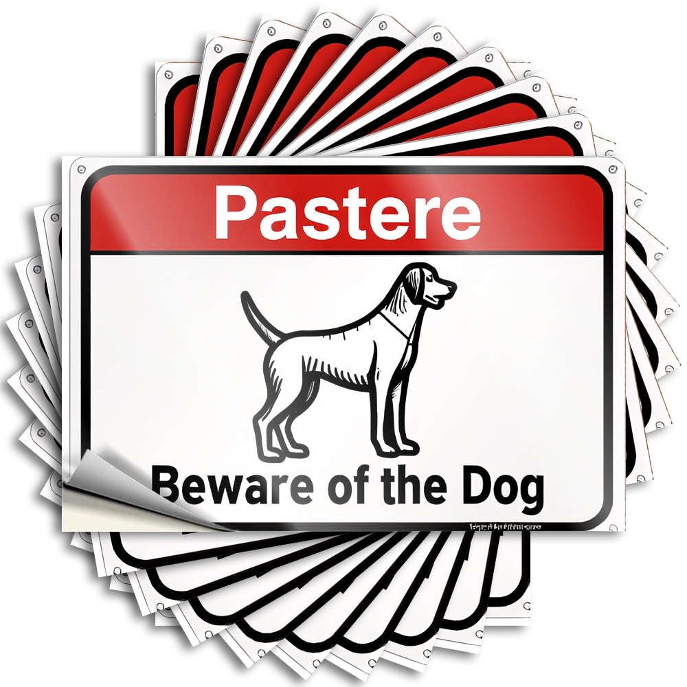 Pastere - Beware of The Dog Decal Entry Way Decoration | Lover Wall Removable Decal Pack(12X18CM)