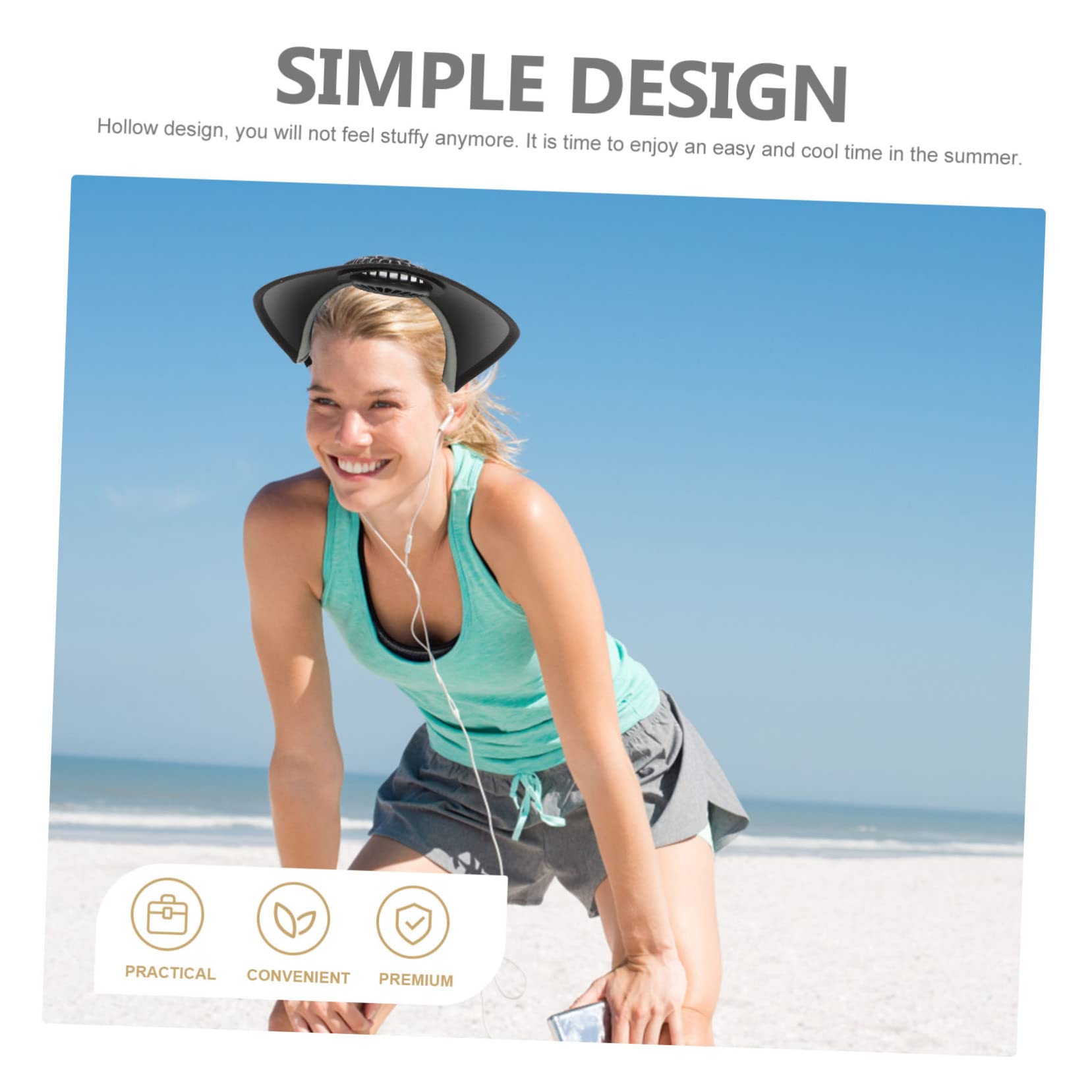 VALICLUD Visier mit Lüfter Sonne Fischerhut Schirmmützen für Damen Kappen Sombrero Strand Surfhut Hut mit Fächer Visiere für Frauen Fan-Design-Hut Visier im Fan-Design PVC Black