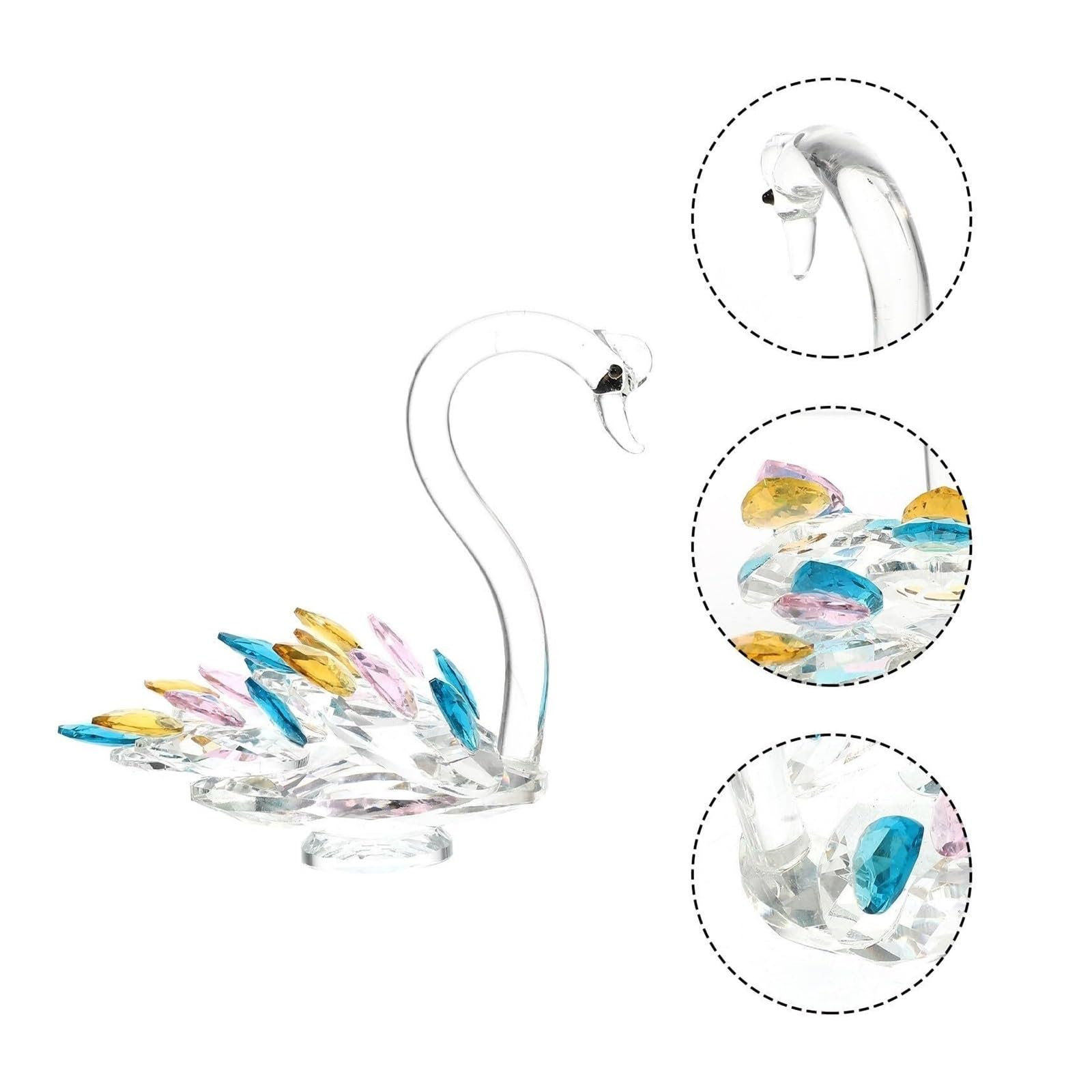 Decoración de Estatuas Figura de Cisne Cristal, Estatua Decorativa for Escritorio, decoración del hogar, compacta Figuras Decorativas