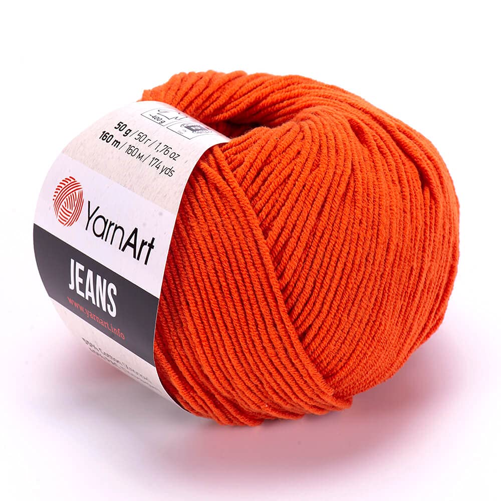 YarnArt 1 x 50g Yarn Jeans, Knitting (85) - Orange