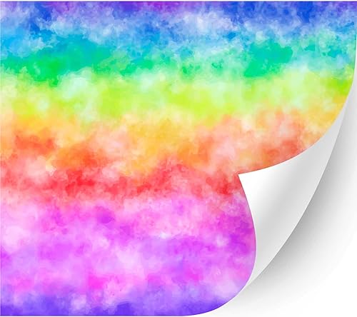 Miniatura 7 de HTV4U Vinilo adhesivo brillante con estampado de teñido anudado (rueda de teñido anudado azul, 13.5 pulgadas x 1 yarda), vinilo colorido, patrones