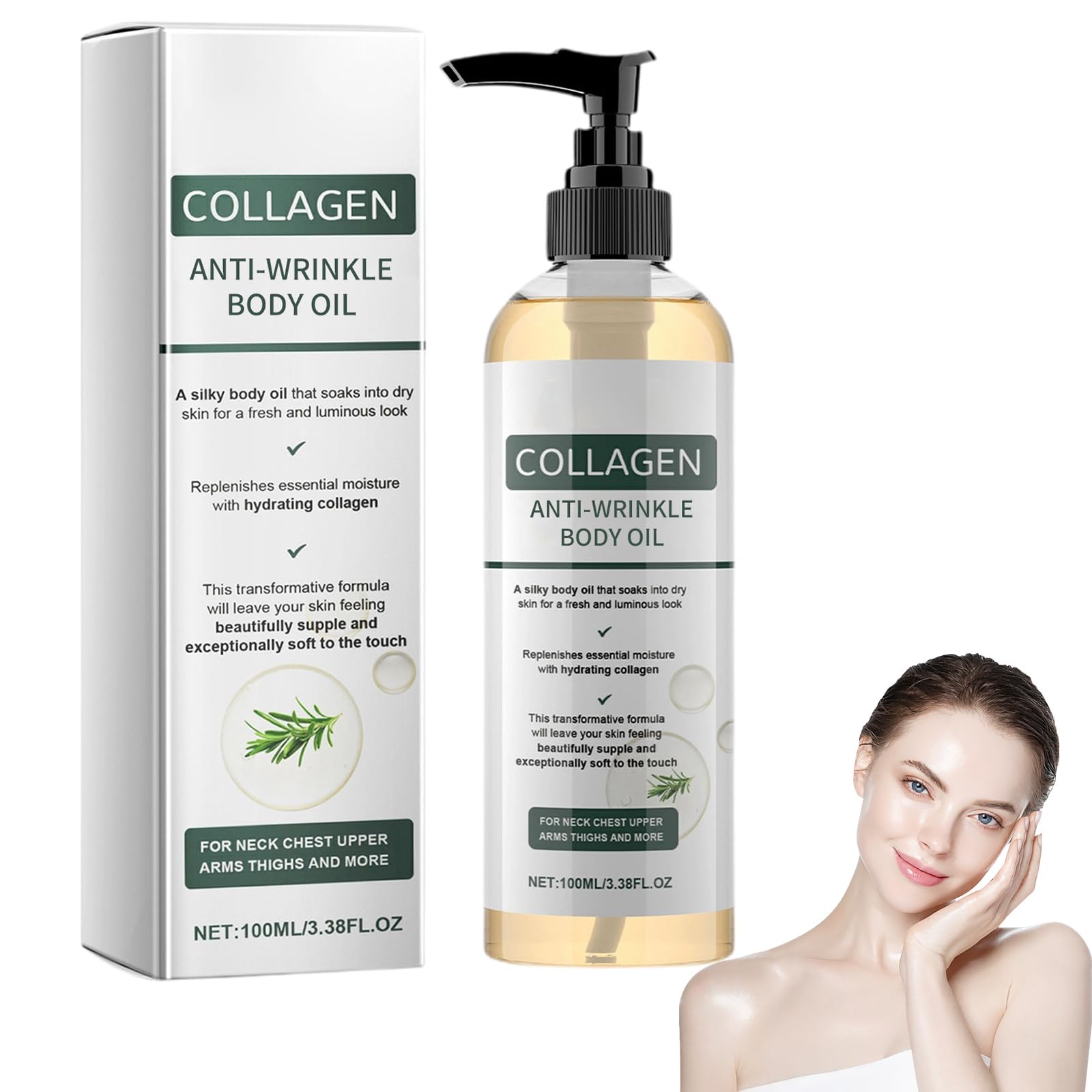 Divinvera Collagen Oil, 2026 New Collagen Lifting Body Oil After Shower, Anti Aging Moisturizing Lifting Body Oil For Women & Men, Natural Anti-Wrinkle Serum for All Skin Types (1 Bottle)