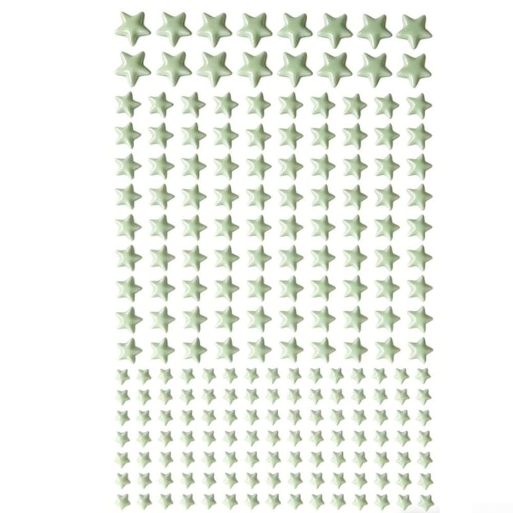 Glow In The Dark 3D Star And Dot Wall Stickers Fluorescent Decals For Children's(Star-green)