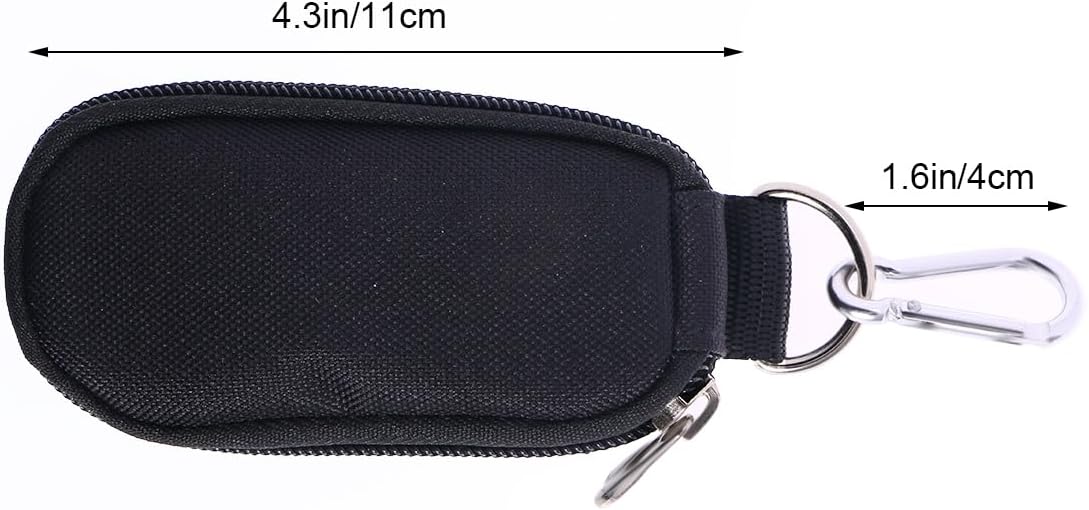 MAGICLULU 5pcs Essential Oil Carrying Case with Key Chain, Portable Handle Bag for Travel and Home, Holds 2ml Bottles, Sturdy Zippers, Black, 4.92x2.36x2.95 Inches