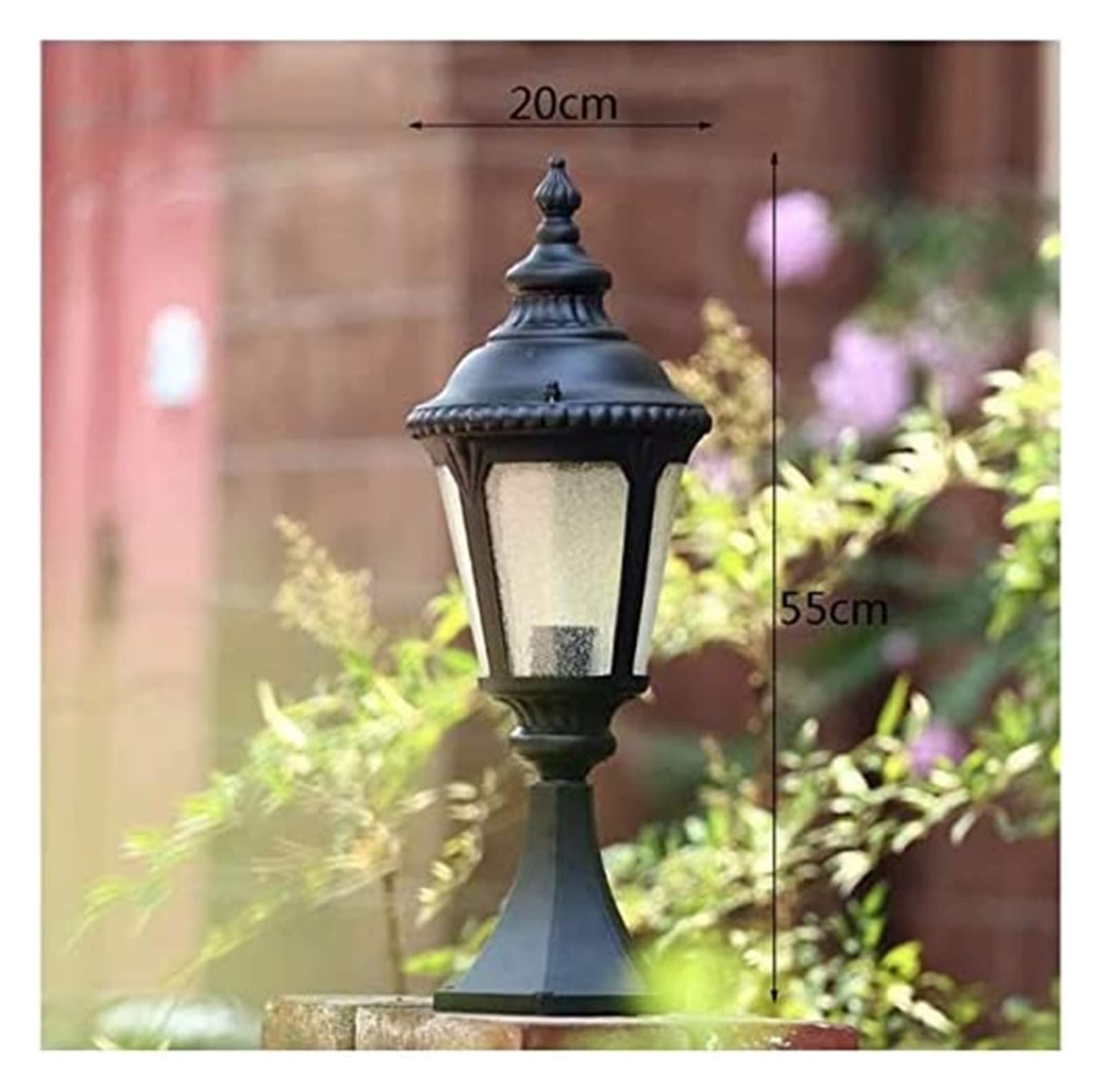 Lampada da cortile Lampada da palo pressofuso in alluminio Lampada da palo per esterni industriale retrò in alluminio Apparecchio di illuminazione da giardino per recinzione impermeabile Comfortable