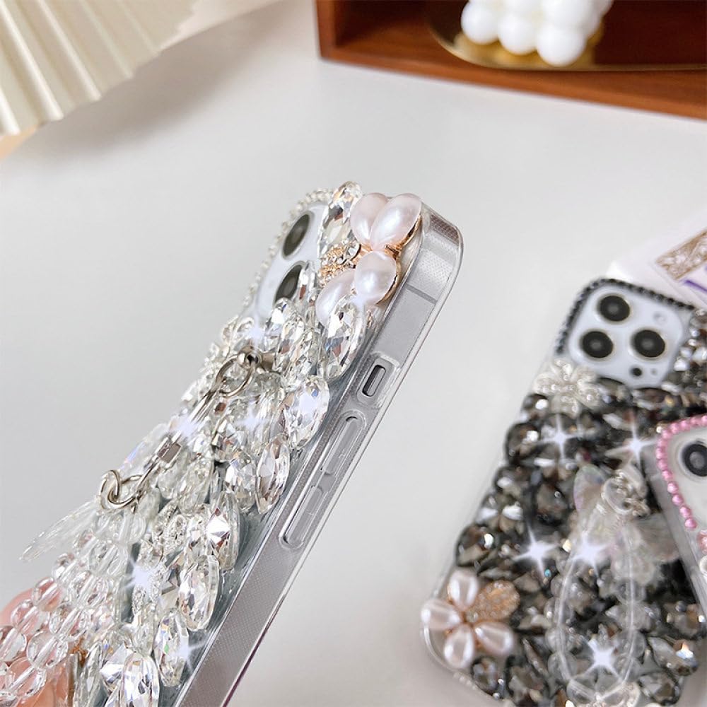 Girls Shining Bling Phone Funda de Lujo para teléfono móvil con Diamantes para Samsung A50 A70S A52 A71 A51 A72 A73 A53 A33, Negro, para Samsung A70S