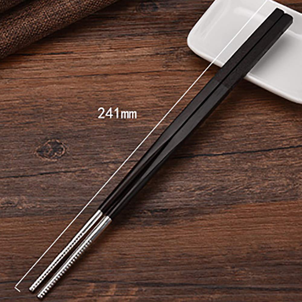 1 Paar Essstäbchen aus Sterlingsilber, gesunde und umweltfreundliche, wiederverwendbare Essstäbchen, chinesisches Geschirr, spülmaschinenfest, für chinesisches japanisches Abendessen, 24 cm-F (F)
