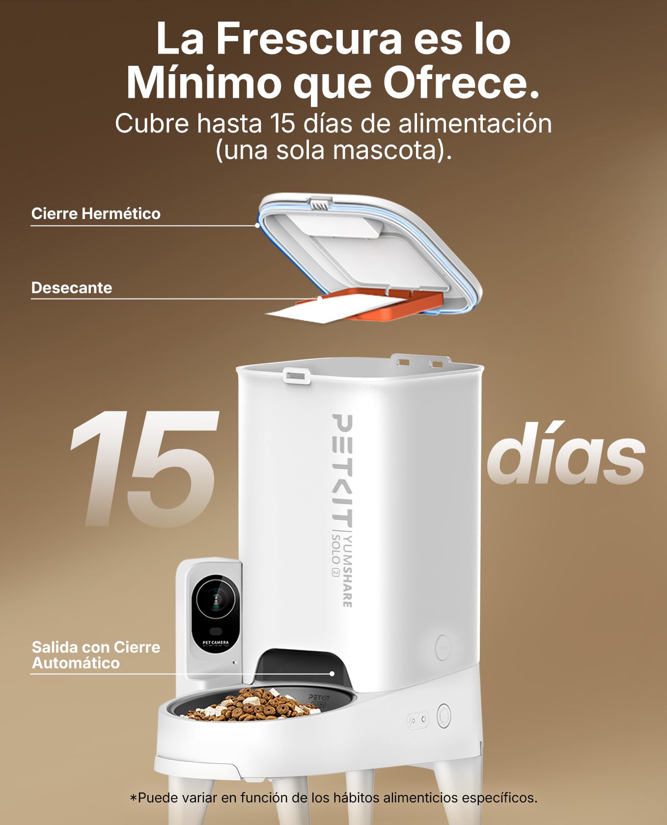 PETKIT Nuevo Comedero Gato Automatico con Cámara, Reconocimiento de Varios Gatos, 2.4G & 5GHz WiFi, 3L Dispensador Comida Gatos/Perros, 1080P HD, Función AI, App Control, Cuenco de Acero Inoxidable