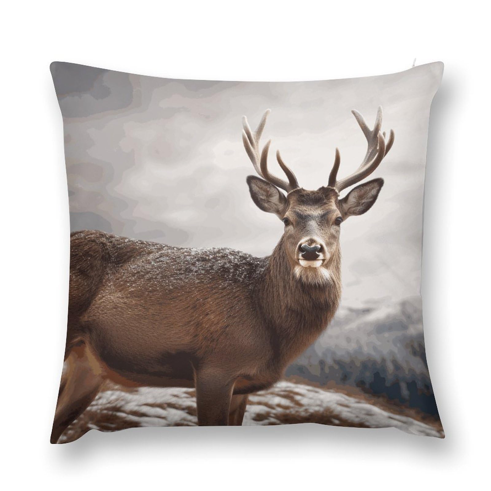 MUSM Wild Animals Deer Throw Pillow Cover 24 "x24 Wrinkle&Fade Resistant Cozy Soft Plush Pillow Case Protector Double-Sided Personalized Pillowcase Pillow Shams Cushion Cover for Home