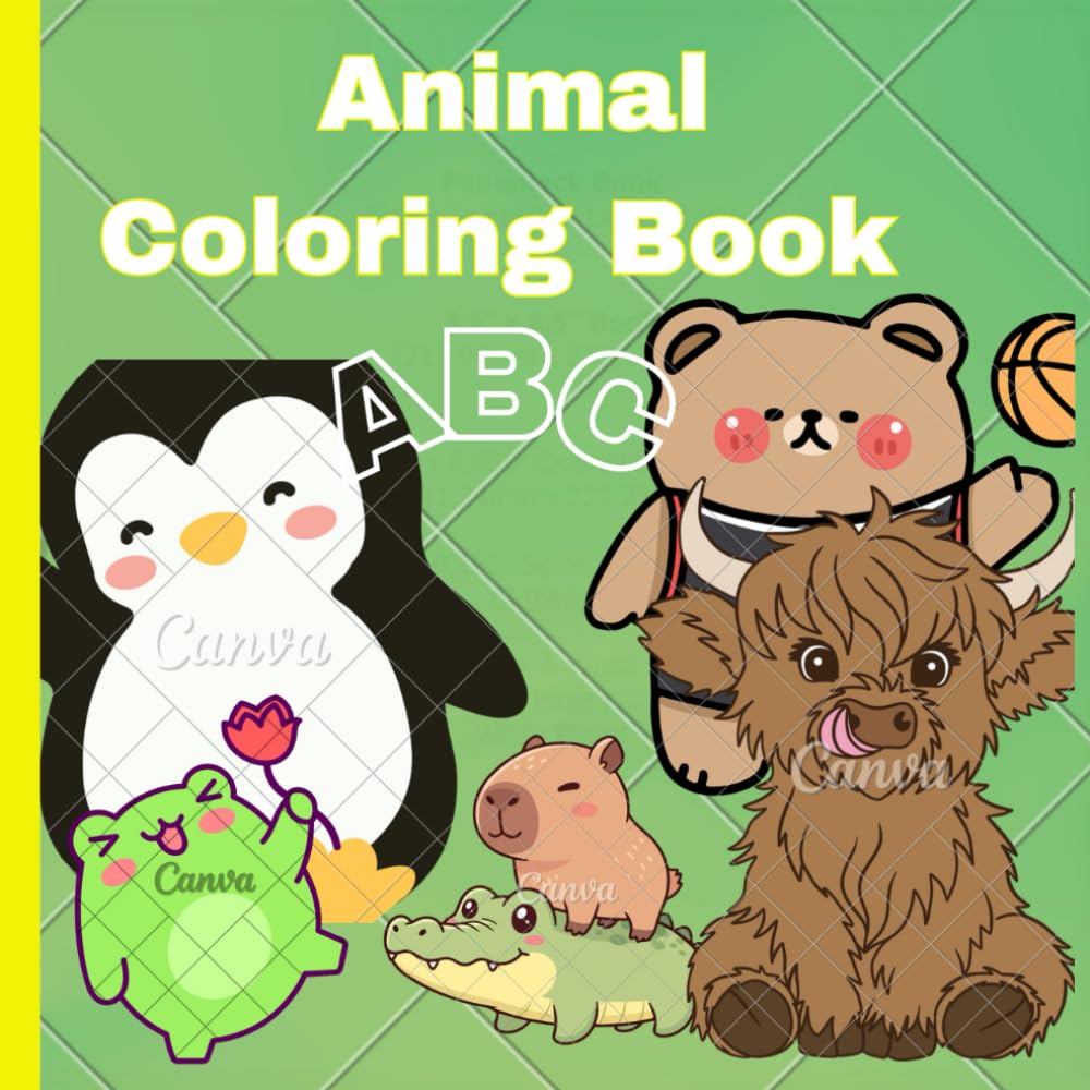 Cute Animals Coloring book for Kids: Educational Coloring Pages with Animals and Alphabets for Preschool Children Ages 3-5