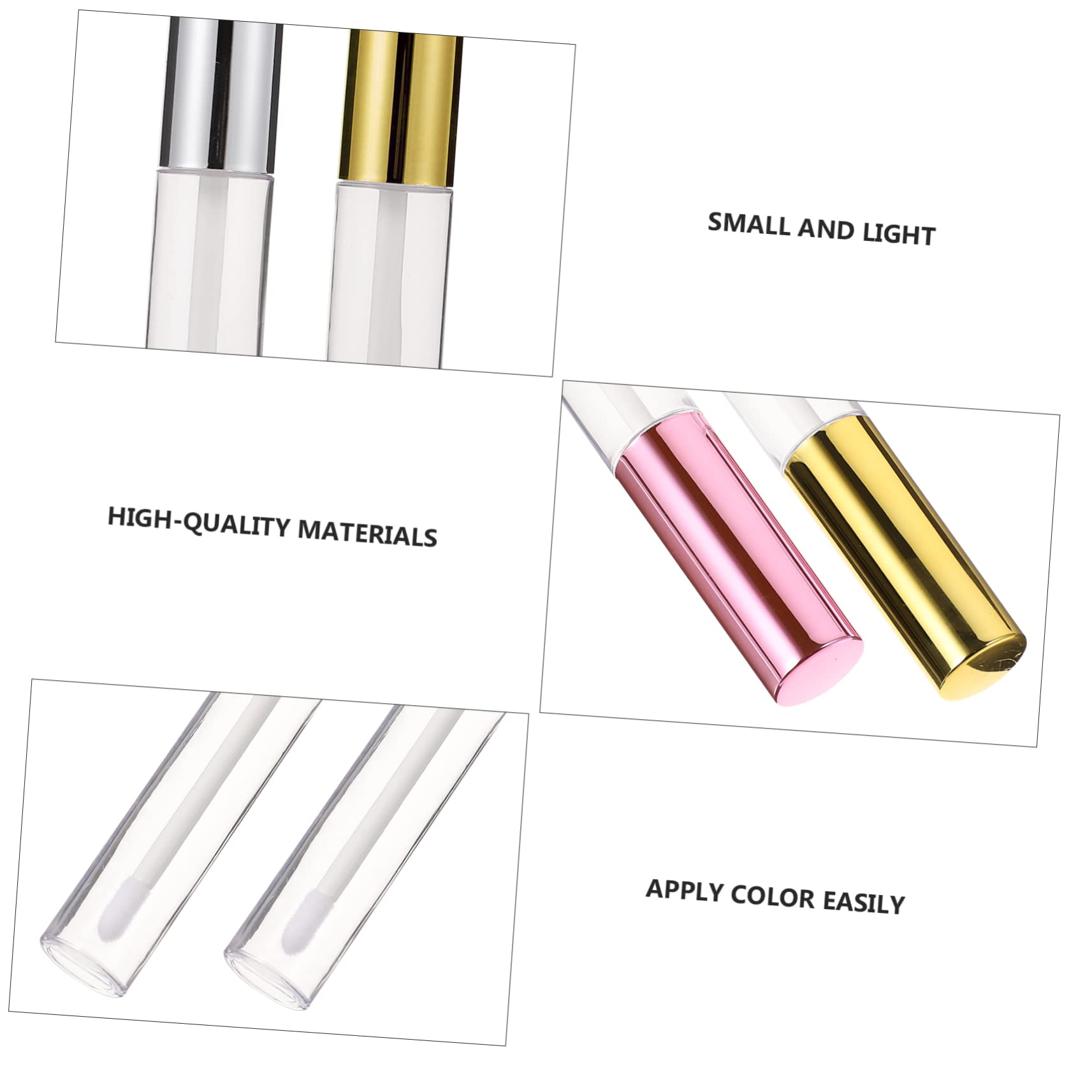 Tubo per Lucidalabbra 10ml in Abs, Set da 40 Pezzi | Testina a Pennello, Ricaricabile e Anti-perdita, per Lip Balm e Cosmetici Fai da Te