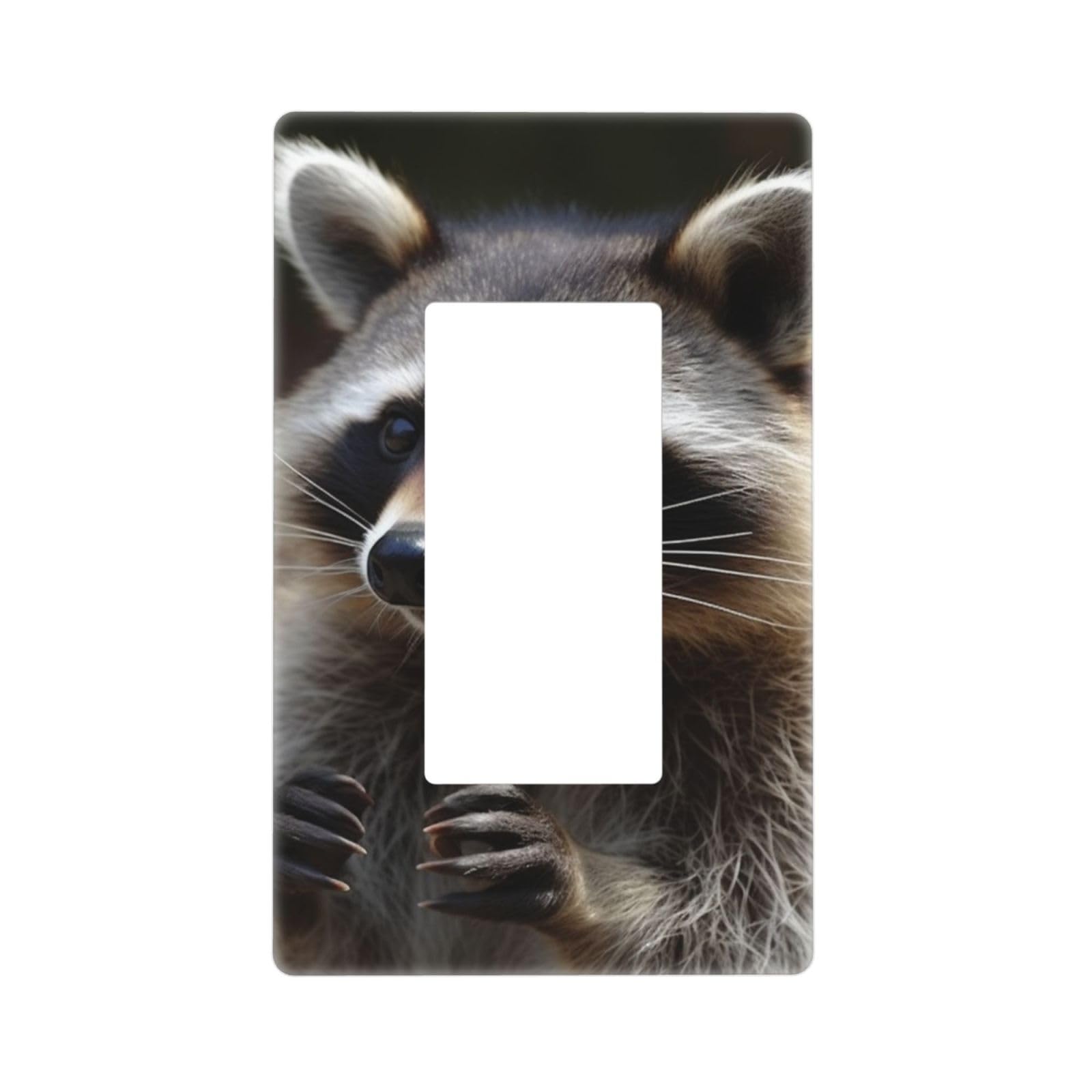 Decorator Wall Plate 1 Gang Light Switch Covers Decorator Receptacle Outlet Covers raccoon Wall Plates for Electrical Outlets Plug Cover Single Rocker Switch Plates