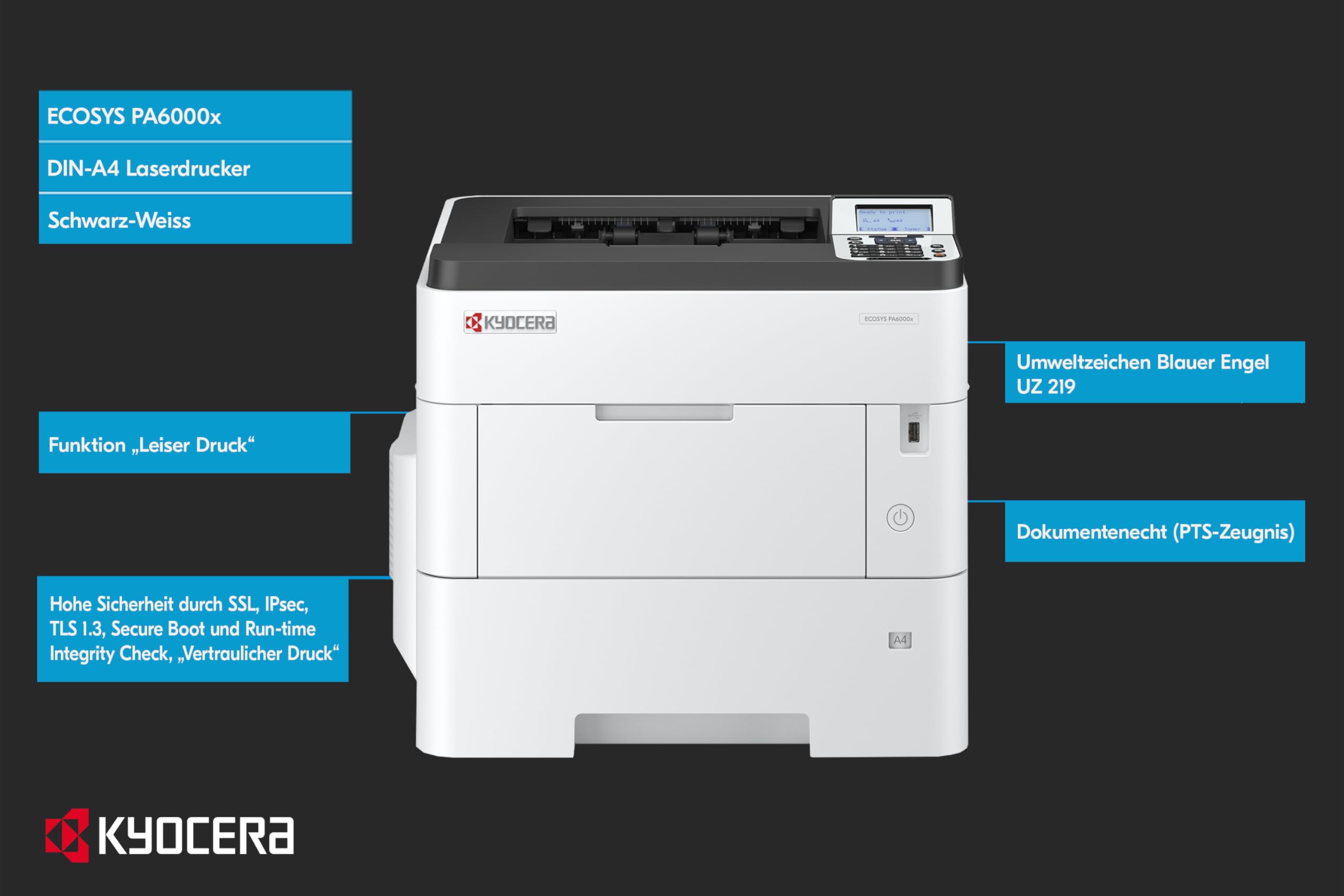 Kyocera Ecosys PA6000x Laserdrucker Schwarz Weiss – Bild 3