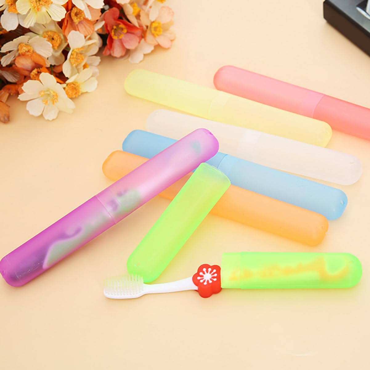 Amosfun 4 Set Di Porta Spazzolini Da Denti Da Viaggio Contenitore Compatto E Portatile Per Spazzolini Da Denti - Sigillatura Anti-perdite 21 Pezzi * 4