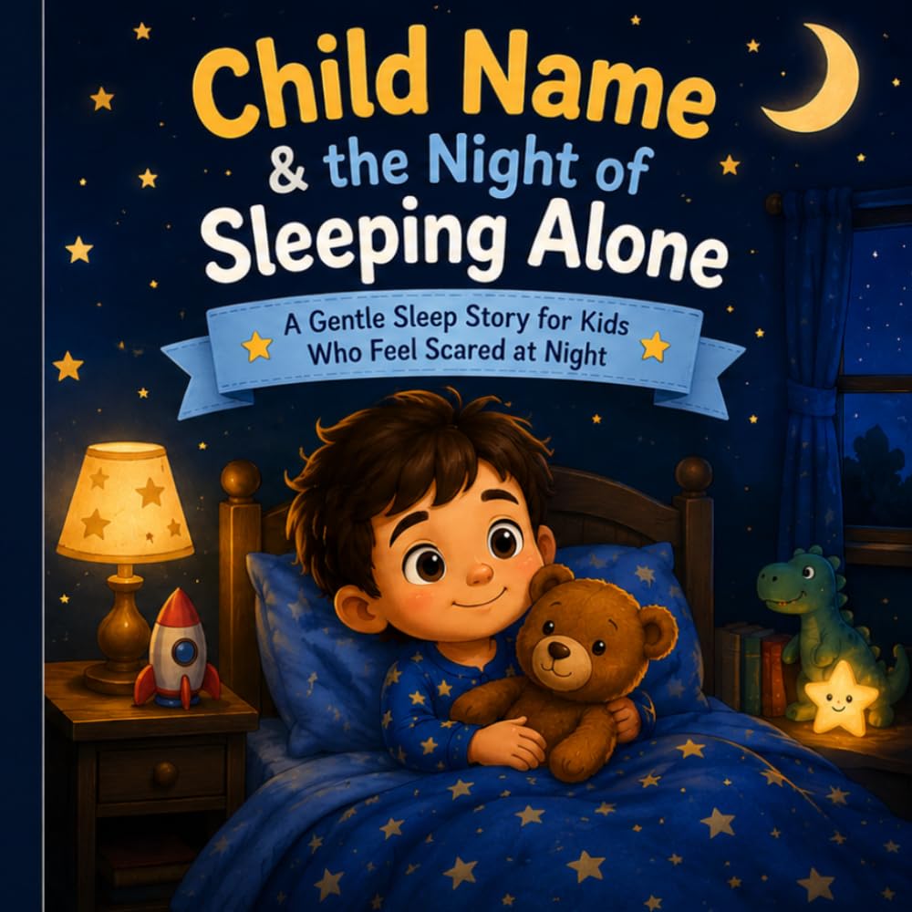 Child Name & the Night of Sleeping Alone: A Courage-Building Bedtime Story to Help Kids Overcome Nighttime Fears: A Gentle Sleep Story for Kids Who Feel Scared at Night