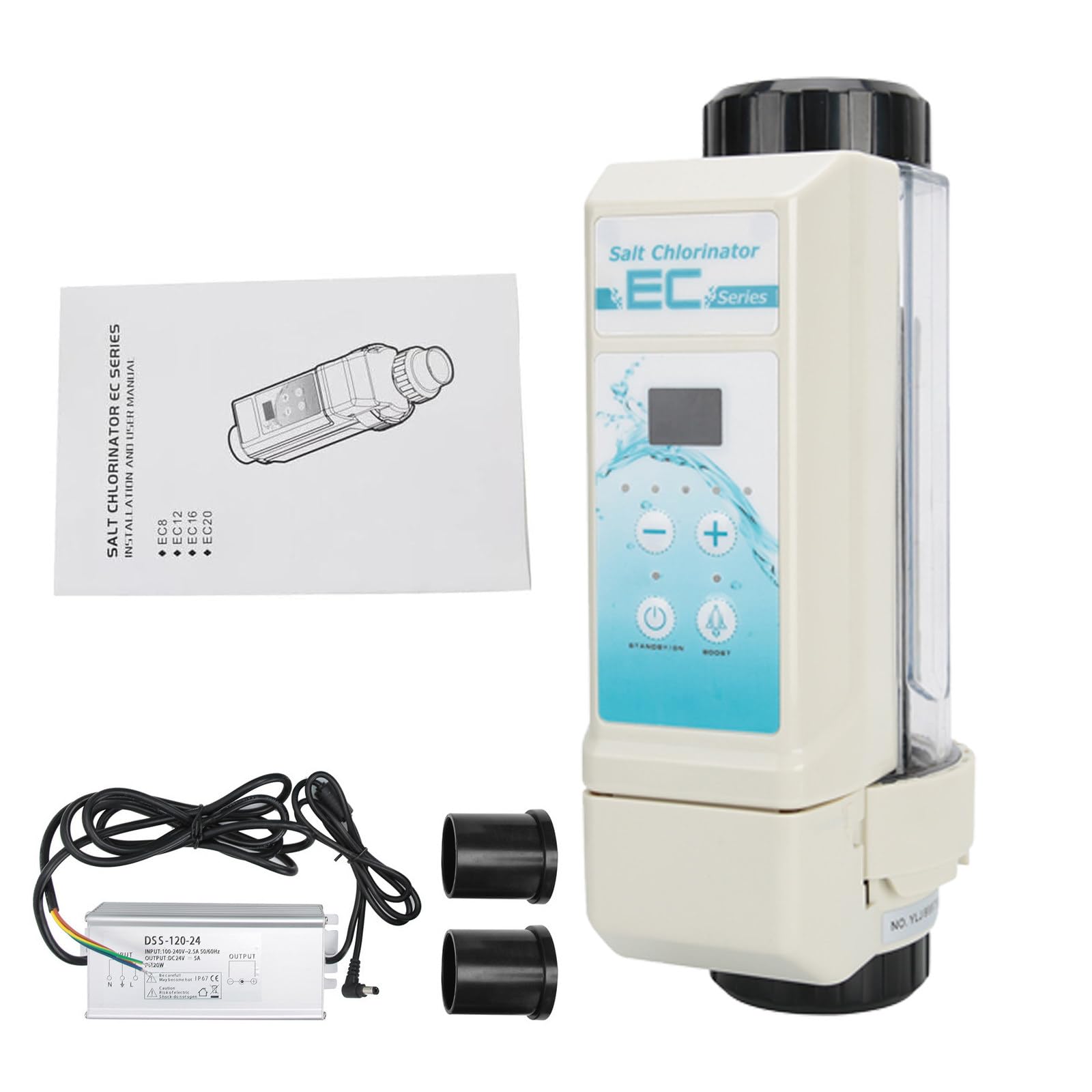 Generatore di Cloro per Piscine, Elettrolisi del Sale, Cloratore al Sale con Produzione 8g/16g/12g/20g all'Ora, Funzionamento Semplice, per Vasche Idroterapia e Piscine Termali 20g/h