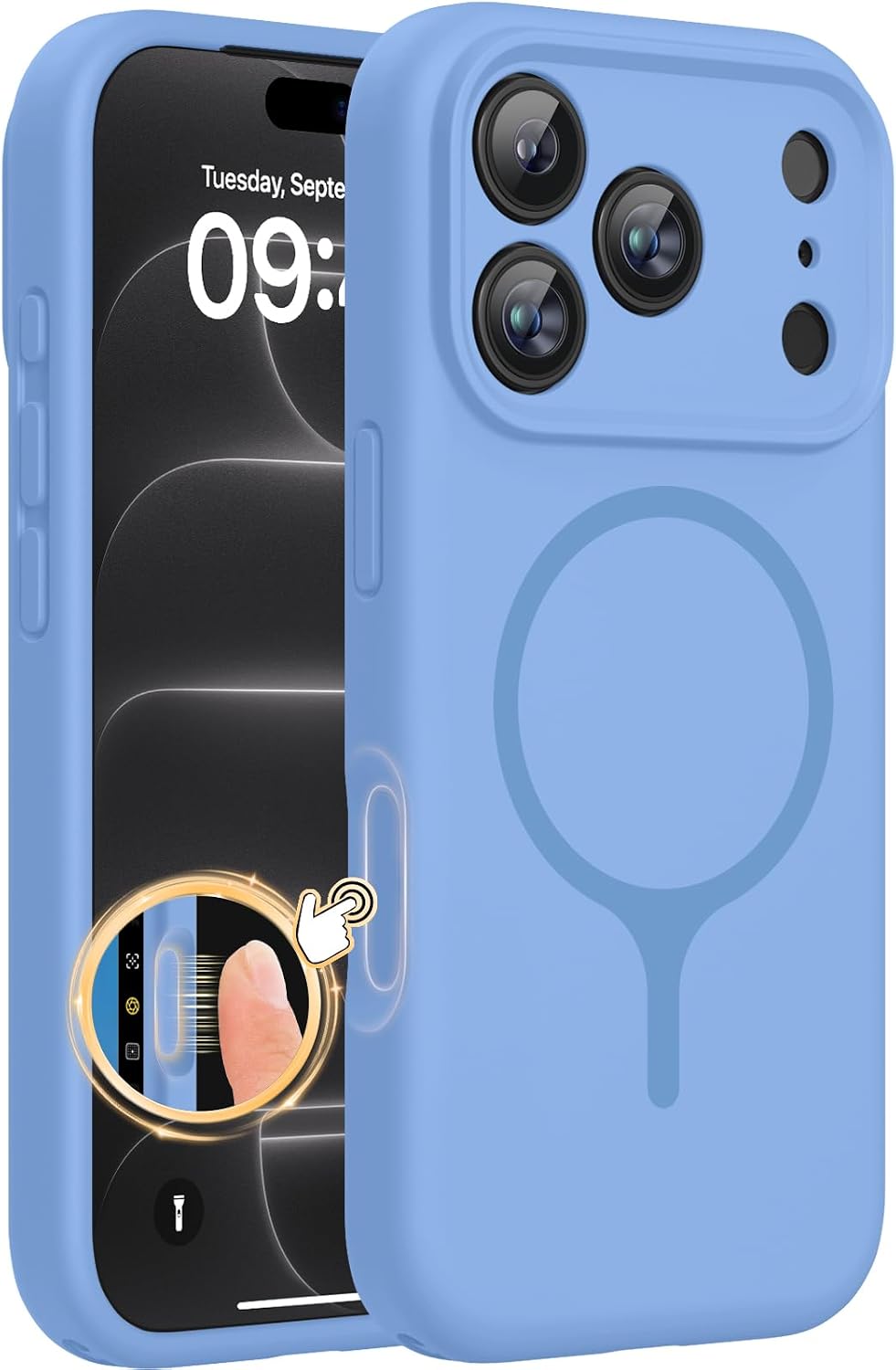 Miracase Silicone & Magnetic for iPhone 18 Pro Max Case, Glacier | Compatible with MagSafe, Camera Control Cover, Premium Silicone Cover Shockproof Drop Protection Phone Case for 18 Pro Max