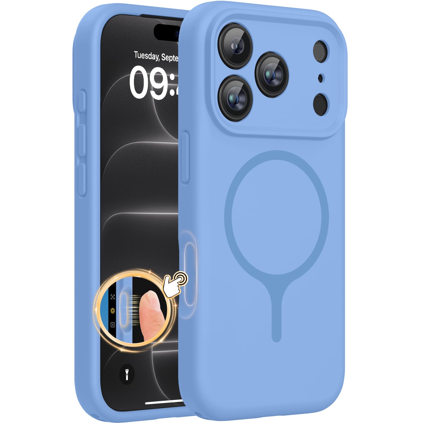 Miracase Silicone & Magnetic for iPhone 18 Pro Max Case, Glacier | Compatible with MagSafe, Camera Control Cover, Premium Silicone Cover Shockproof Drop Protection Phone Case for 18 Pro Max