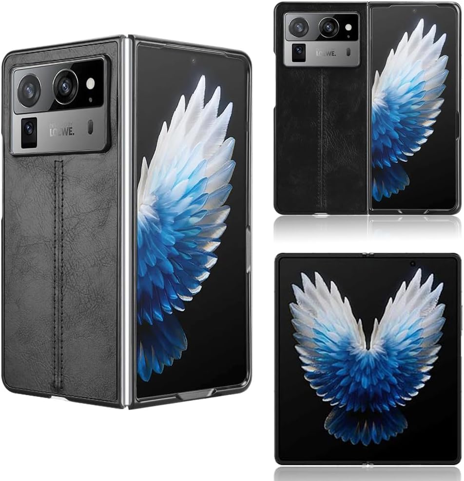 Phone Cases Compatible with Tecno Phantom V Fold2,Retro PU Leather Ultra Slim Shockproof Compatible with Tecno Phantom V Fold 2 AE10-OP Case Cover Black