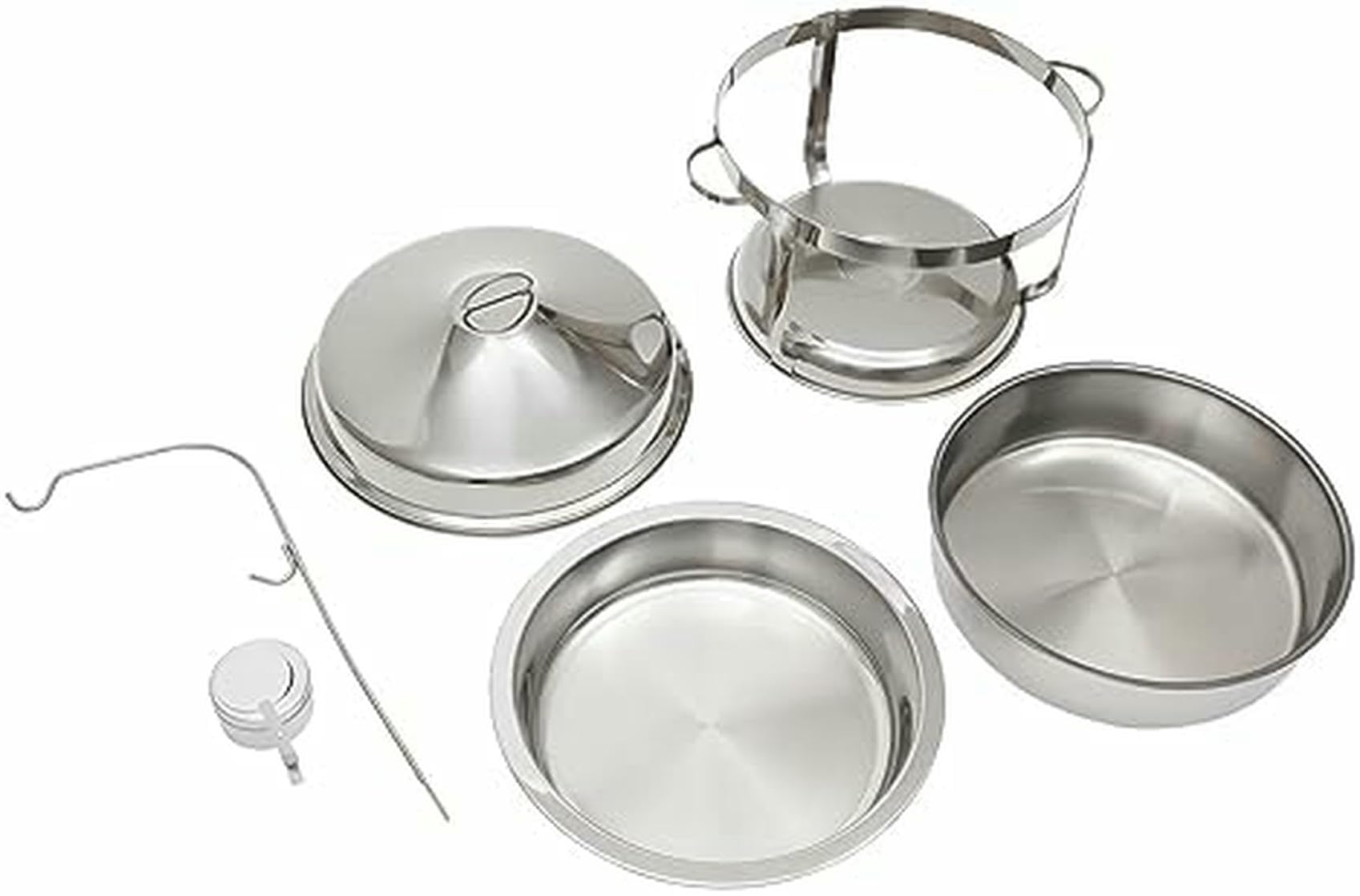 Juego de platos de acero inoxidable con tapa, calentador de alimentos redondo portátil para catering, fiestas, restaurantes, color dorado