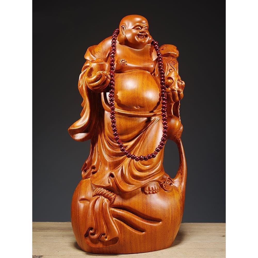 Estatua Feng Shui Estatua De Buda Madera, Escultura Meditadora, Decoración, Figura Espiritual para Habitación, Oficina, Interior Oficina Y Casa Decoración(B)