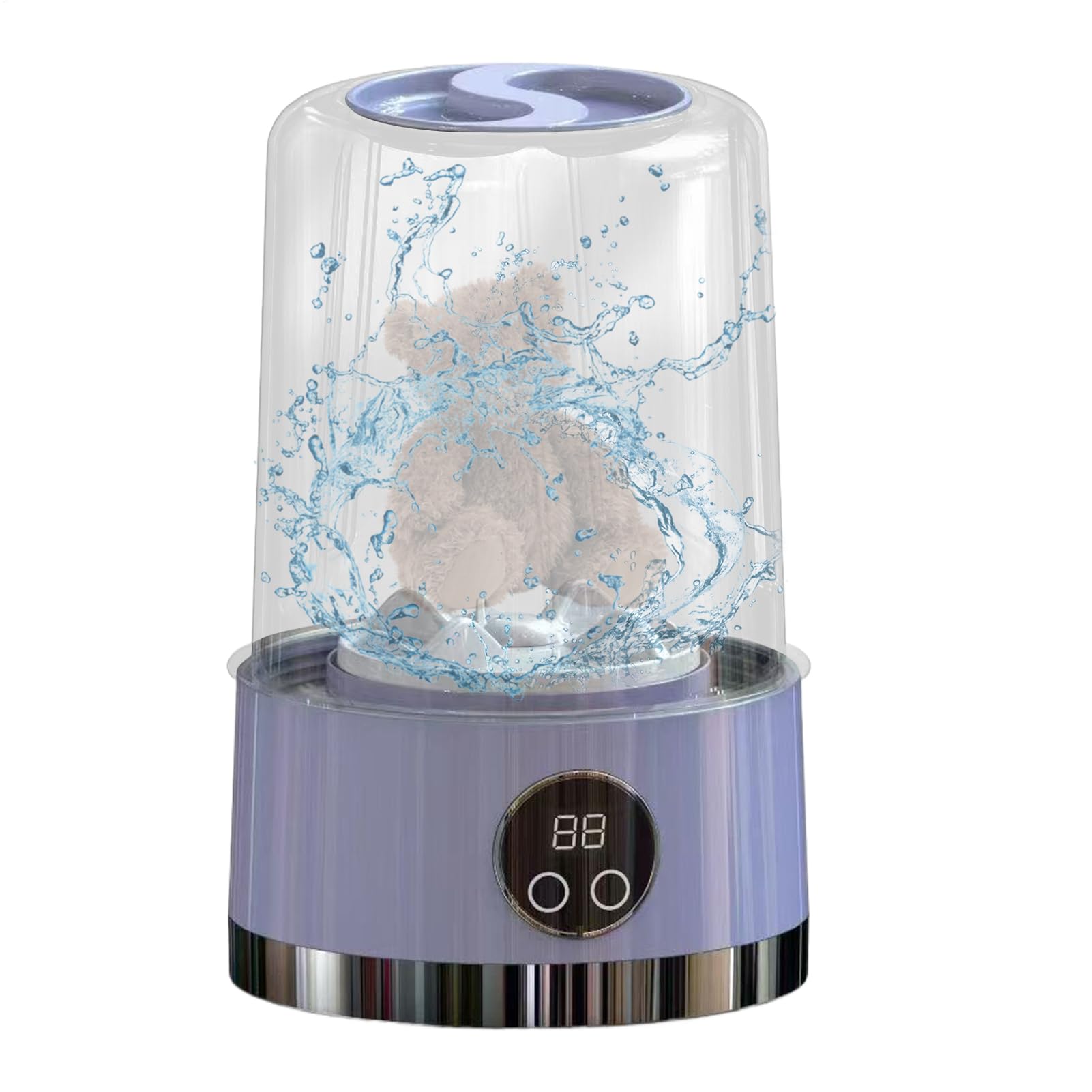 Portable Washer, Compact Washing Machine, 20x13cm, Lightweight Underwear Washer, USB Rechargeable, Battery-Powered, 1000ml Capacity, White Purple Green, Ideal for Apartments