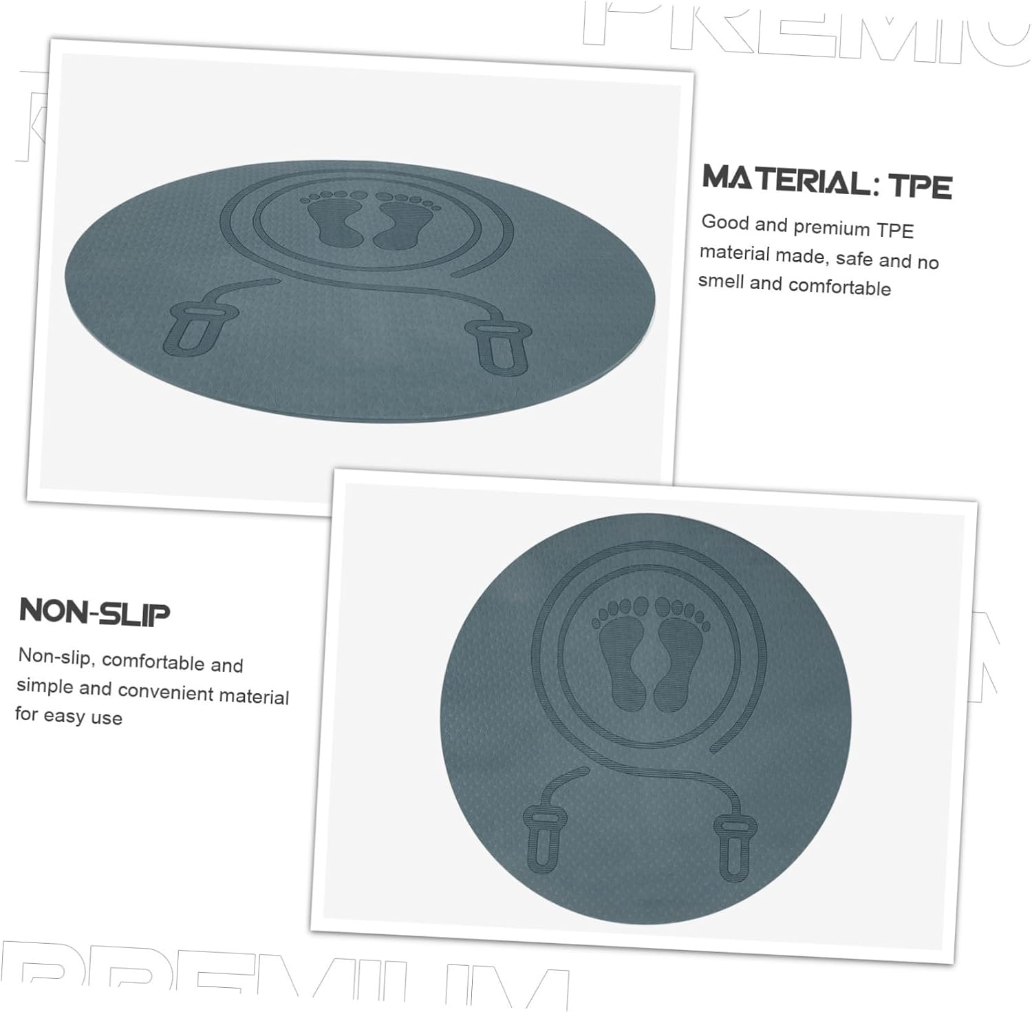 Jump Rope Mat Non-slip Tpe Exercise Mat 0.8cm Thick Shock Absorbing Sound Proof for Home Workout and Indoor Jumping