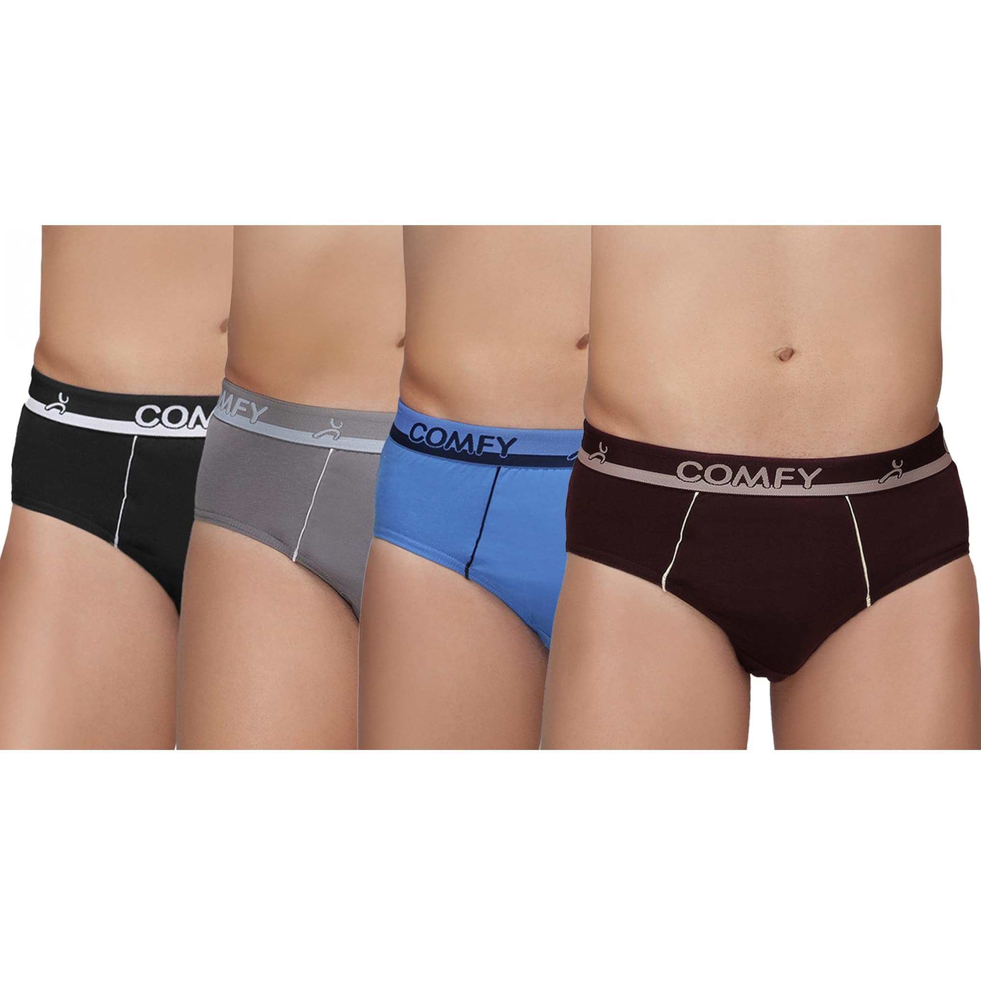 amul comfy Men's Pure Cotton Multi Color Brief Pack of 4 (Assorted Colour May Vary)-picture-58