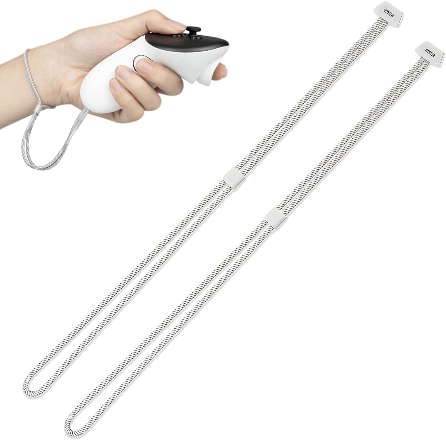 – Tarqite 1Pair Controller Wrist Straps for Oculus Meta Quest 3/3s, Adjustable Controller Hand Lanyards Easy Installation (White)